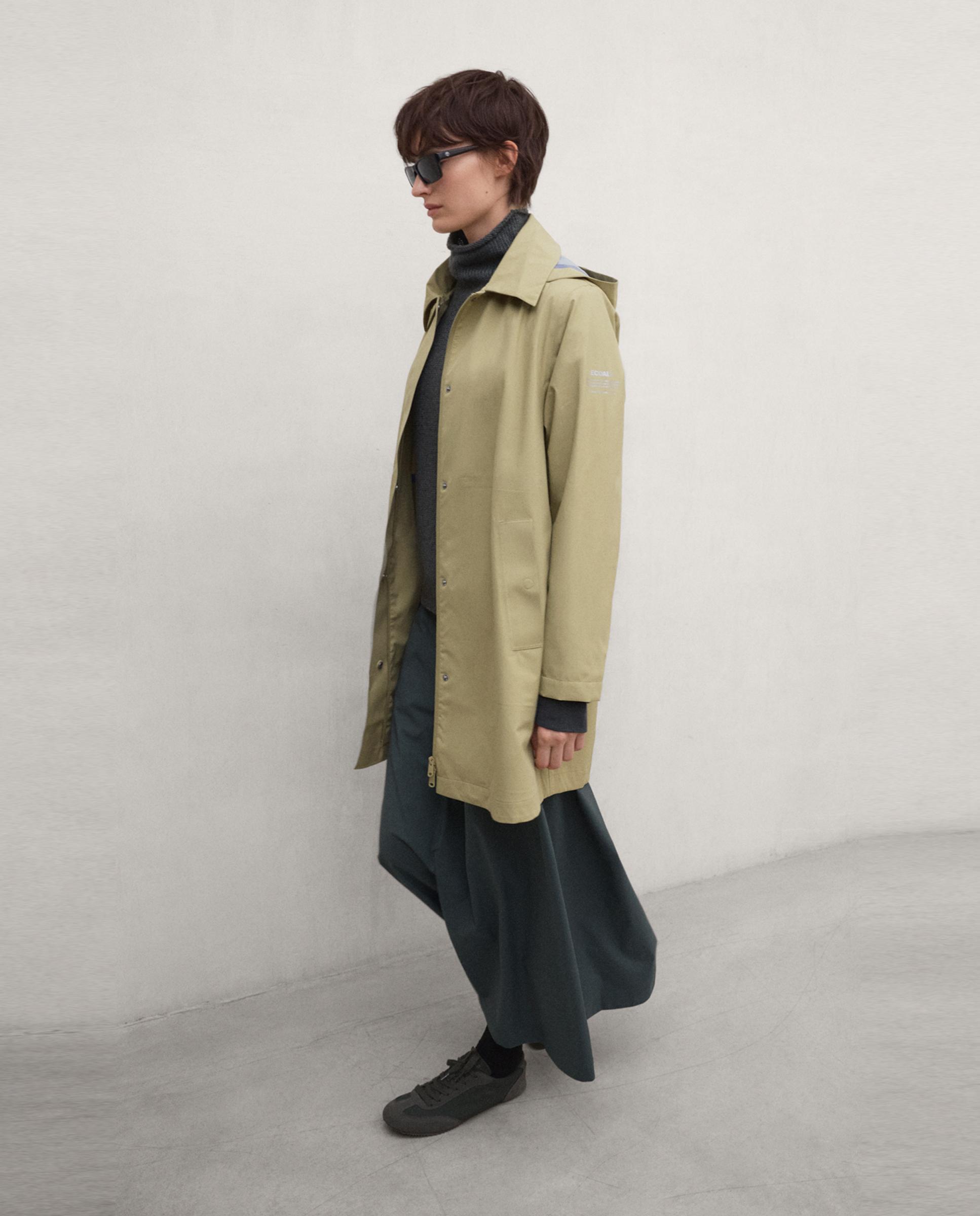 Chubasquero de mujer impermeable largo tormenta - Ecoalf - Camel Camel-2