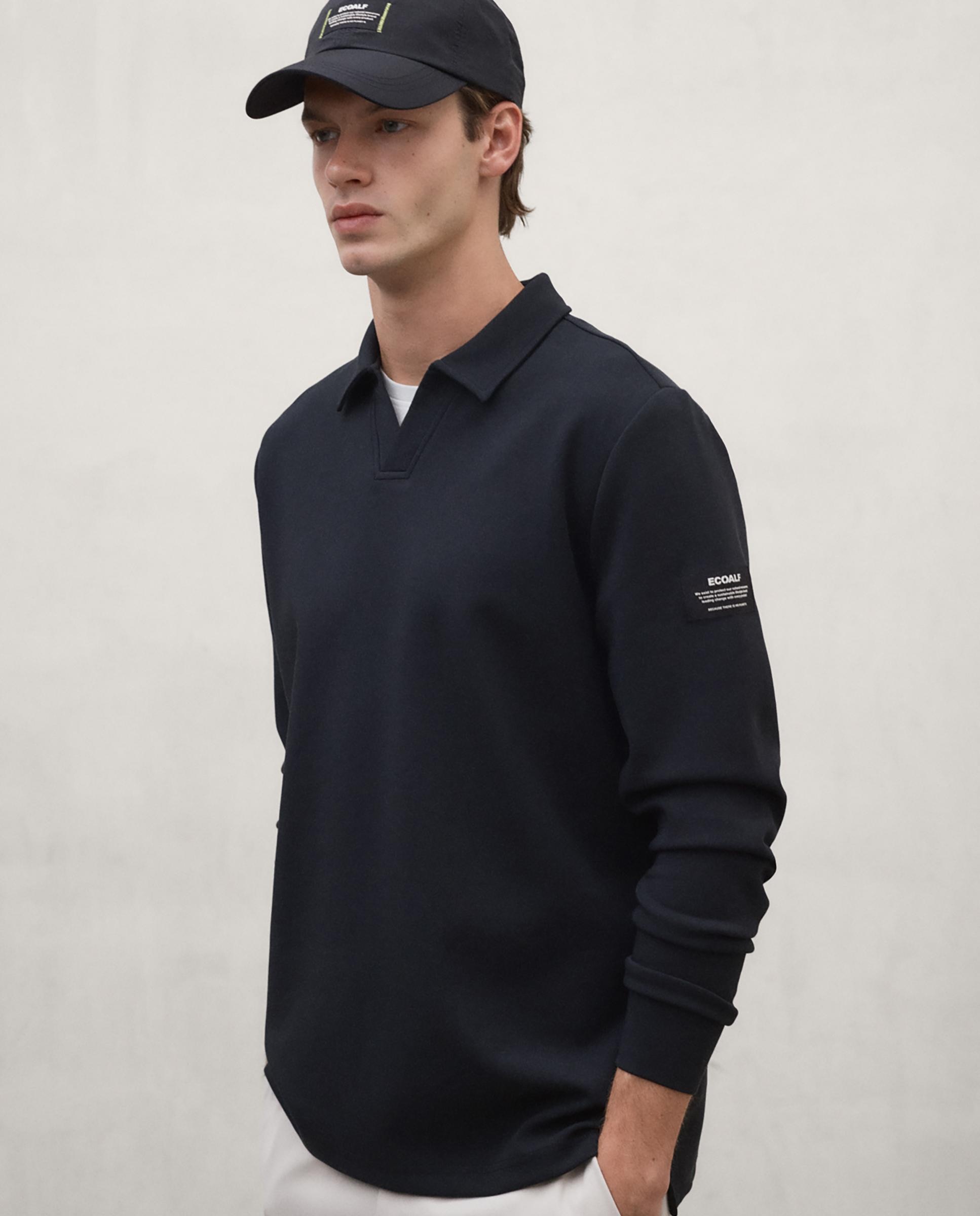 Imagen 0 de Sudadera de hombre bilbo en 58% poliéster reciclado de corte cómodo Negro