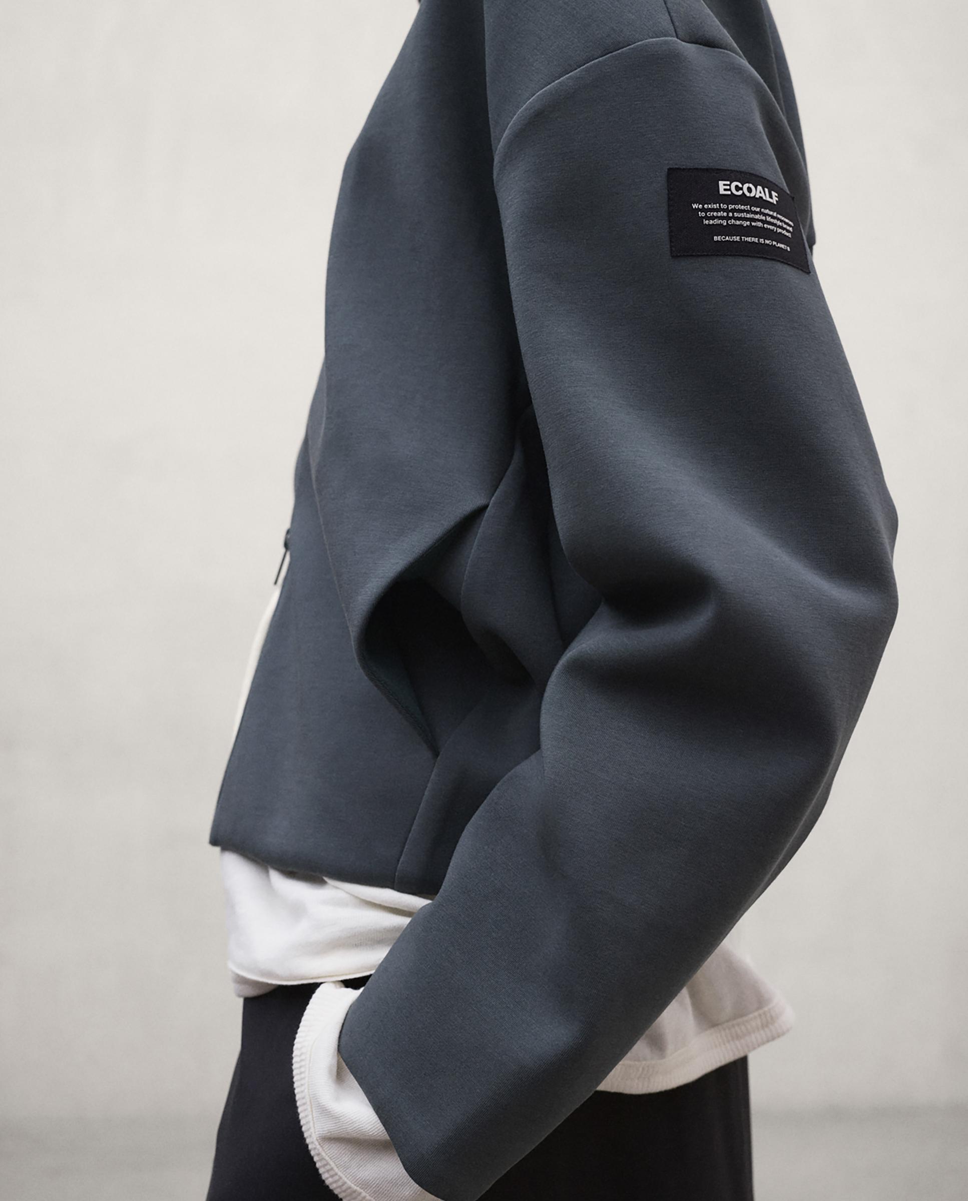 Sudadera de mujer con cremallera y cuello alto austin - Ecoalf - Gris cuarzo metalizado Gris cuarzo metalizado-4