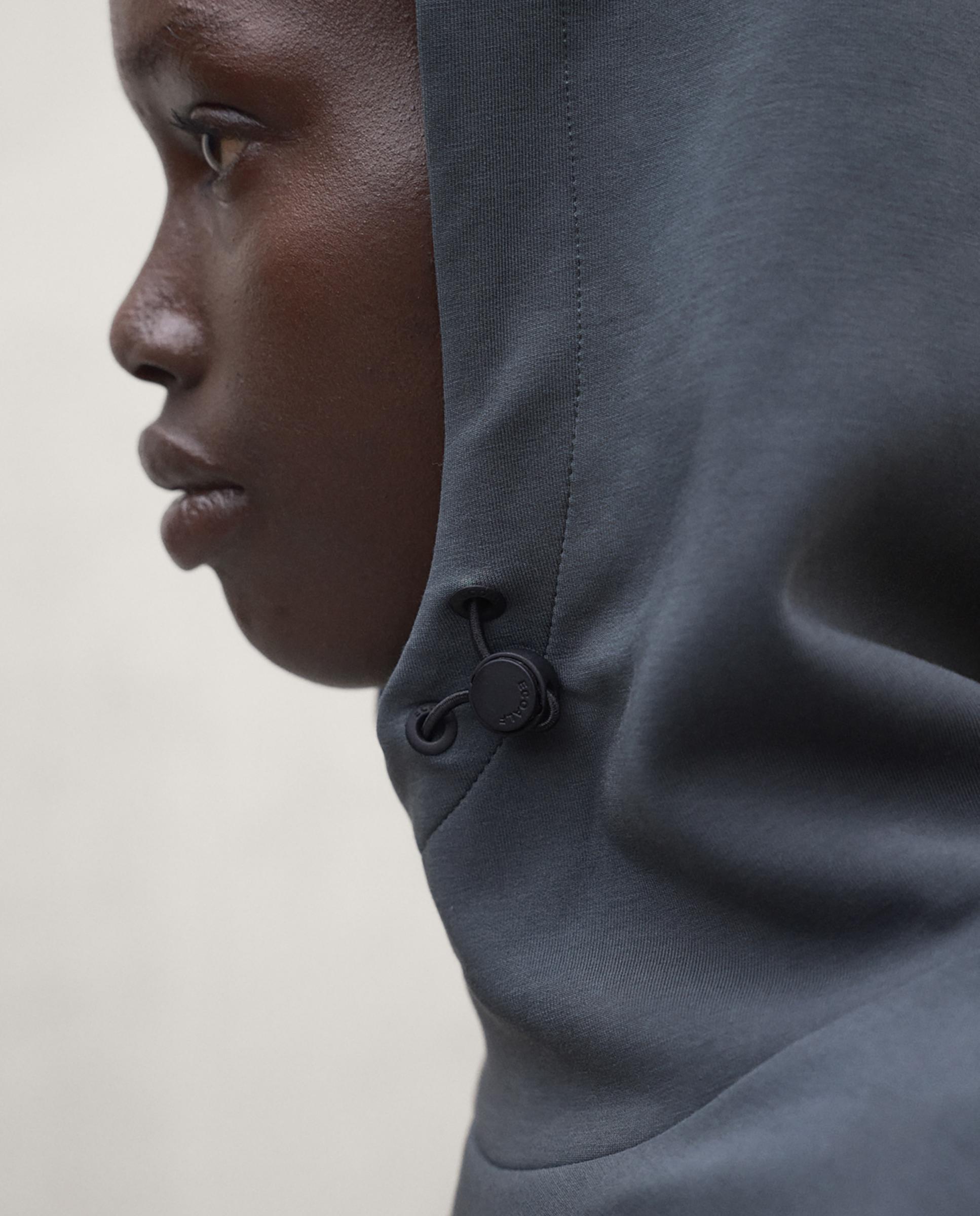 Sudadera de mujer con cuello alto y capucha cancun - Ecoalf - Gris cuarzo metalizado Gris cuarzo metalizado-8