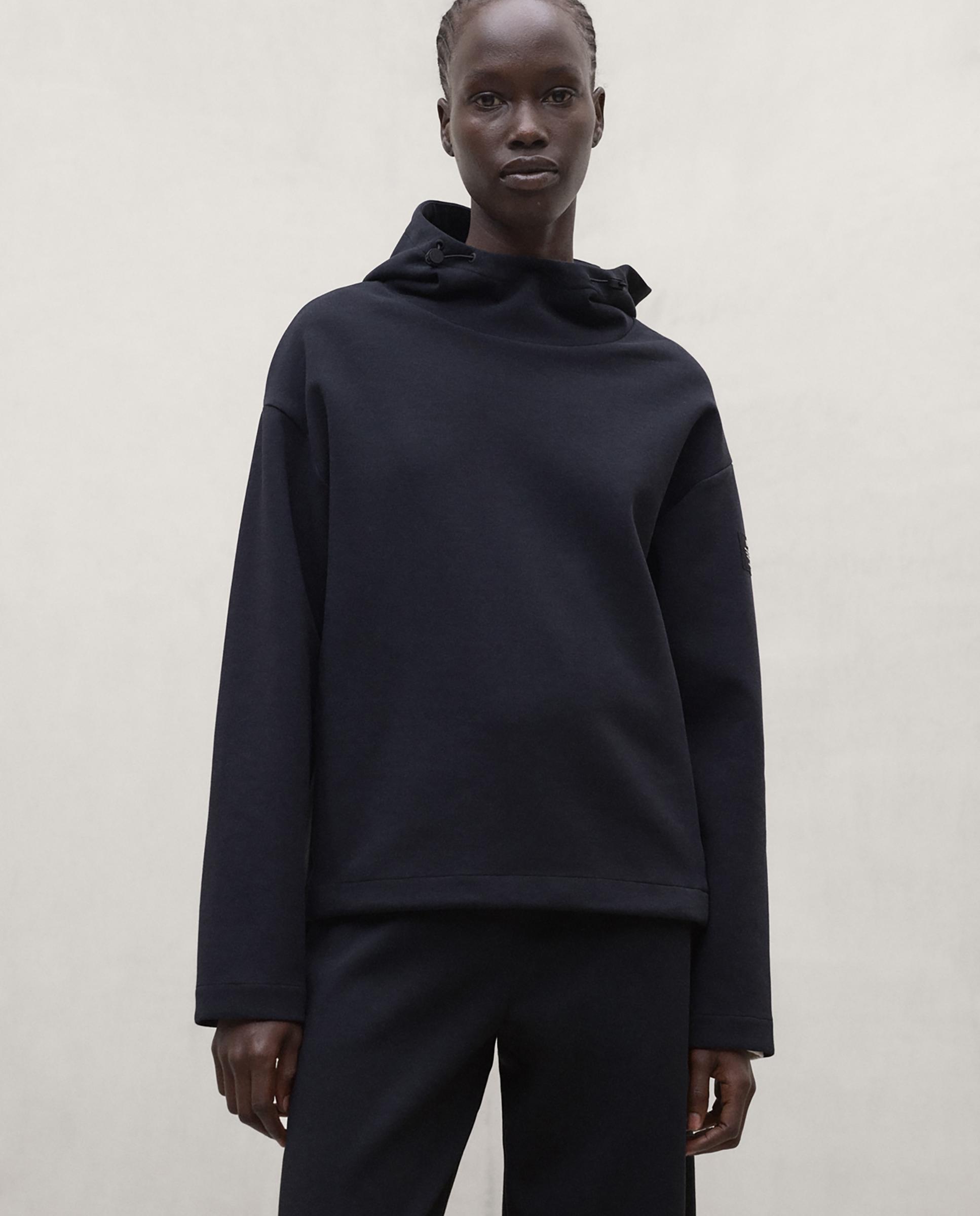 Sudadera de mujer con cuello alto y capucha cancun - Ecoalf - Negro Negro-2