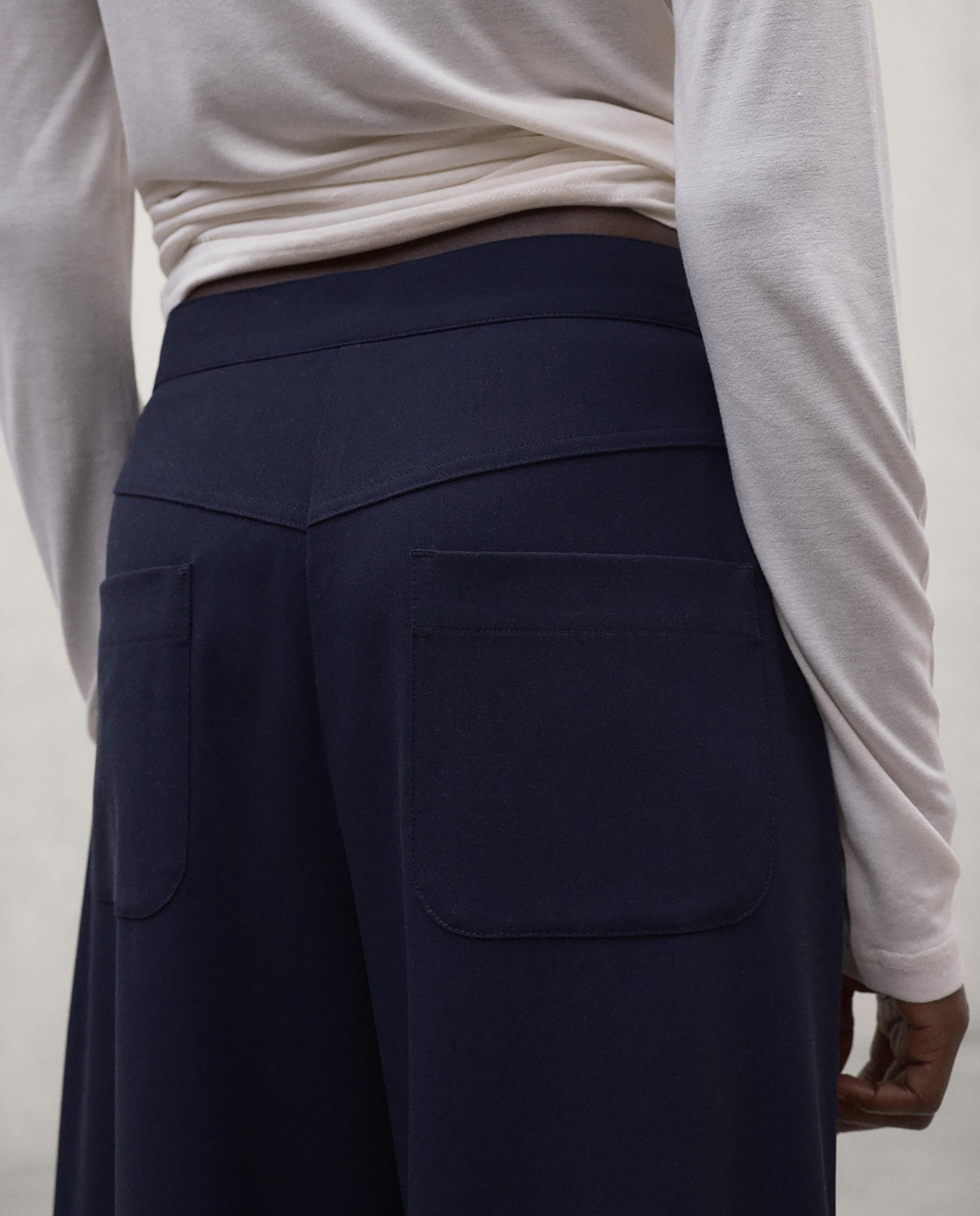 Pantalón recto de mujer con cierre de botón y cremallera - Ecoalf - Azul marino Azul marino-2
