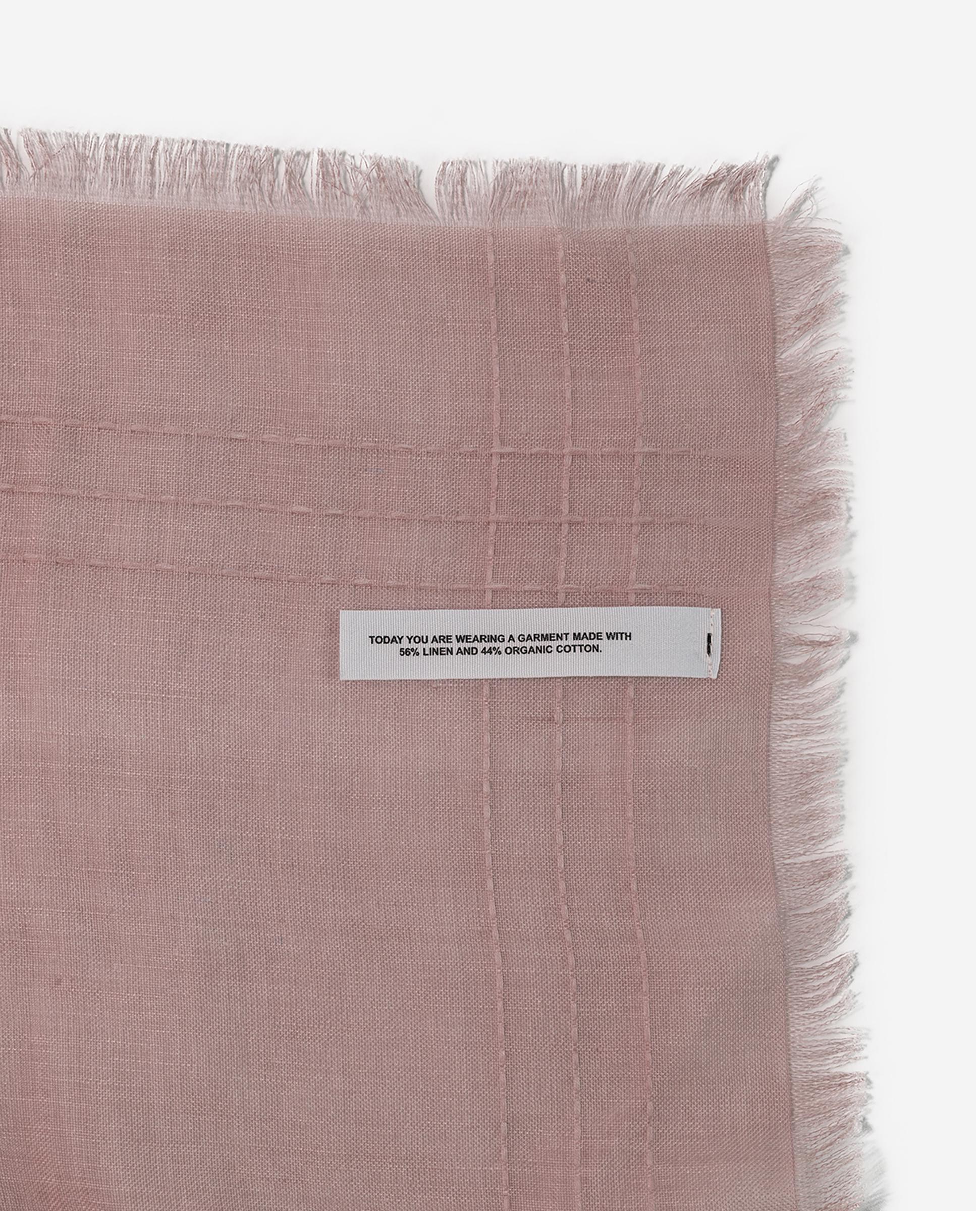 Bufanda de mujer teñida en prenda de algodón - Ecoalf - Rosa claro Rosa claro-4