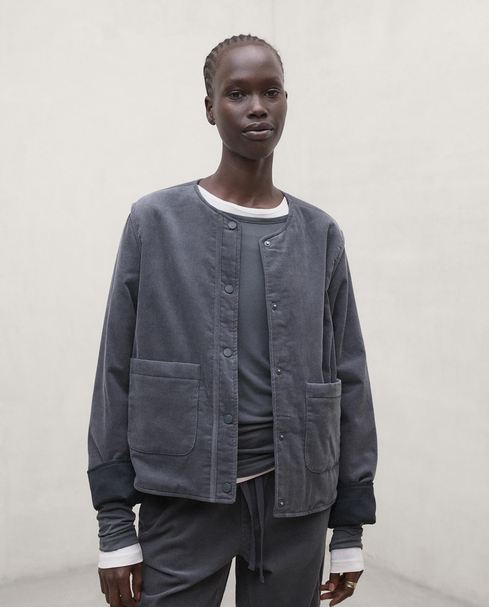 Chaqueta de mujer de algodón orgánico con botones gabriela - Ecoalf - Gris cuarzo metalizado Gris cuarzo metalizado-2