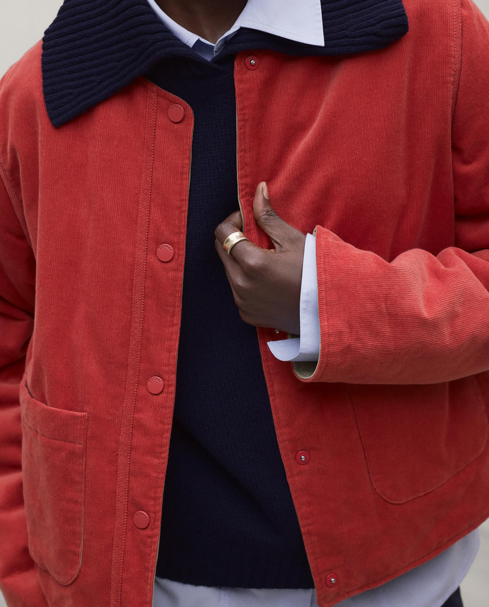Chaqueta de mujer de algodón orgánico con botones gabriela - Ecoalf - Naranja volcanico Naranja volcanico-5