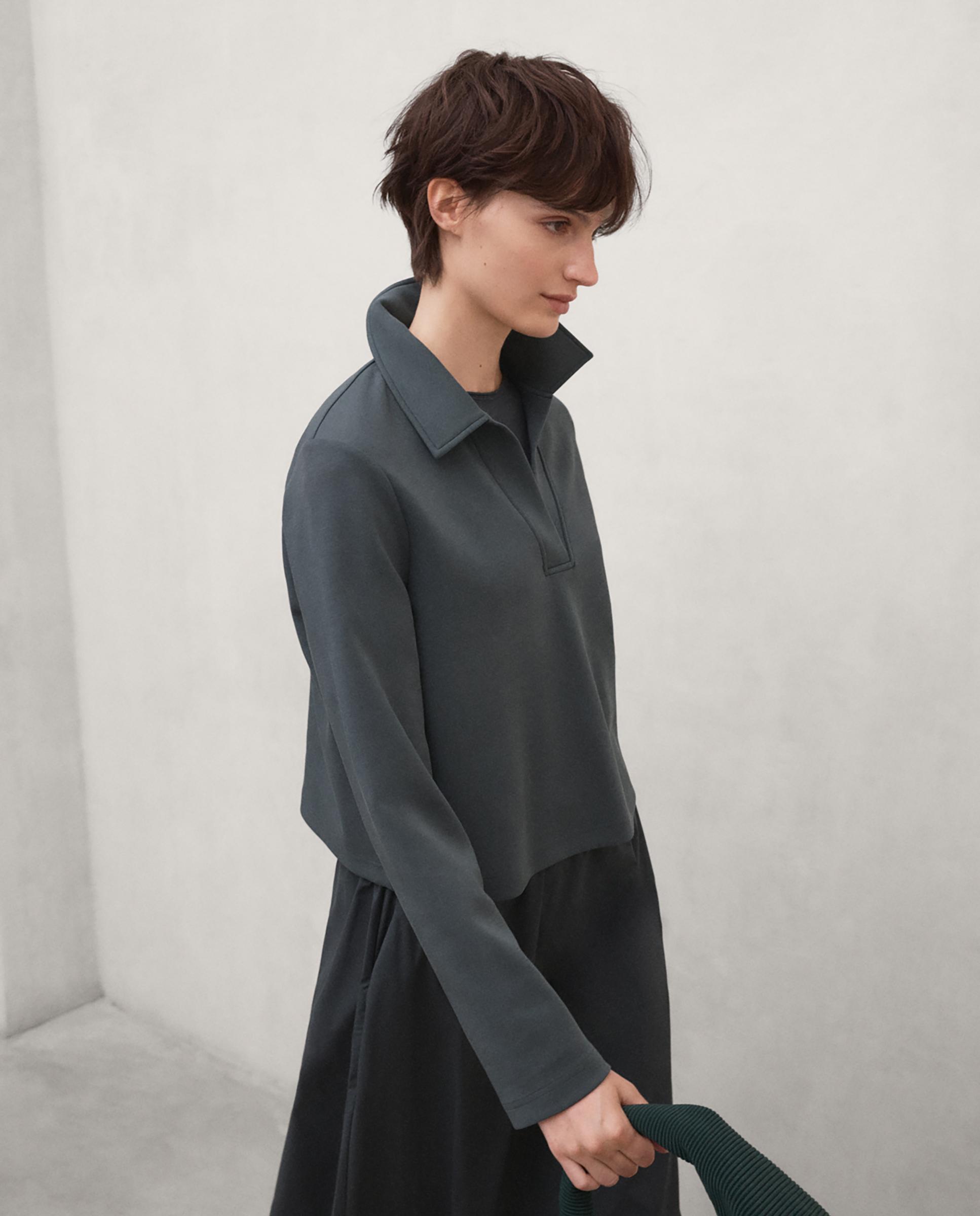 Vestido marti de corte relajado y con cuello camisa - Ecoalf - Azul grisáceo Azul grisáceo-3