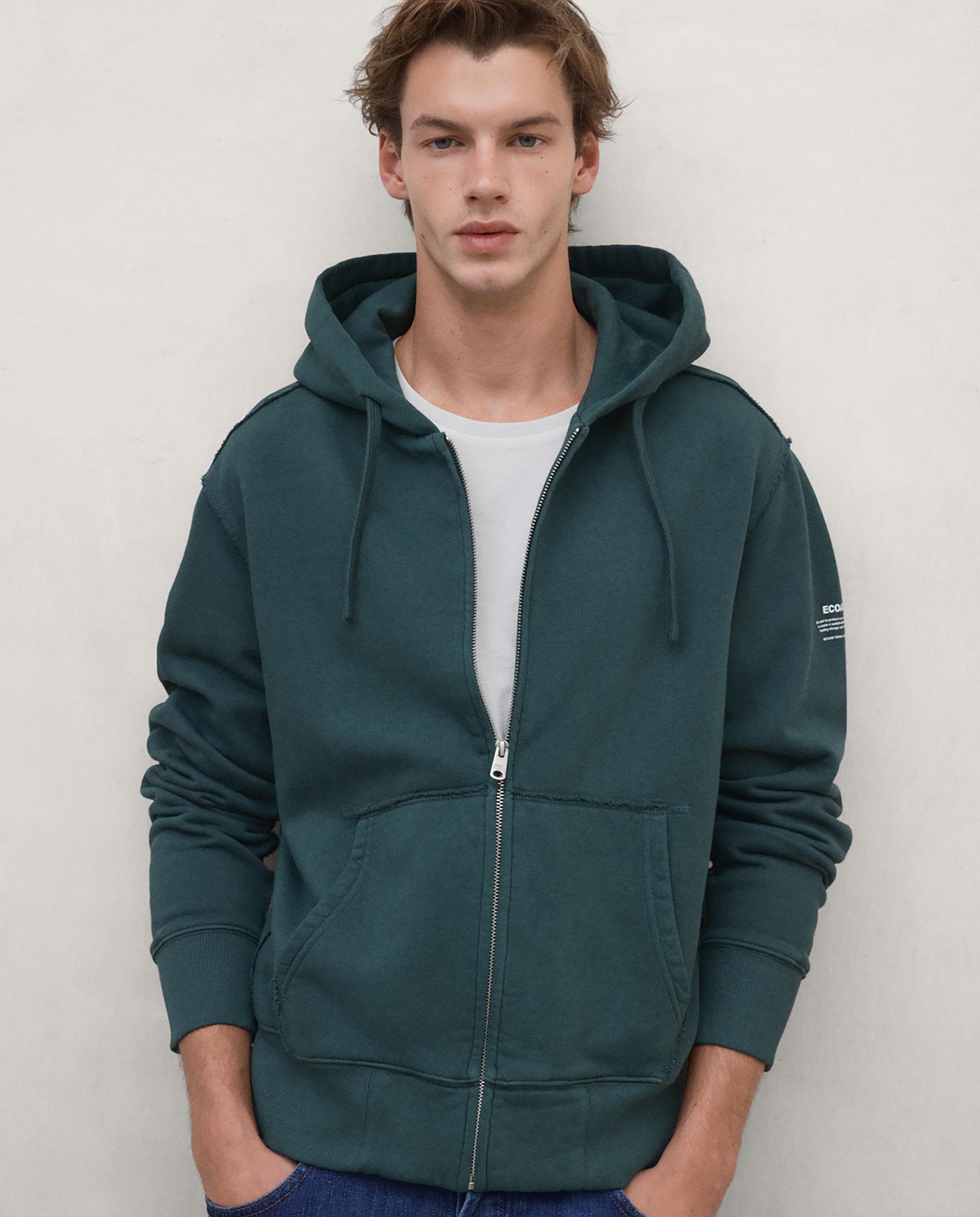 Sudadera de hombre rena con bolsillo canguro - Ecoalf - Verde Verde-1