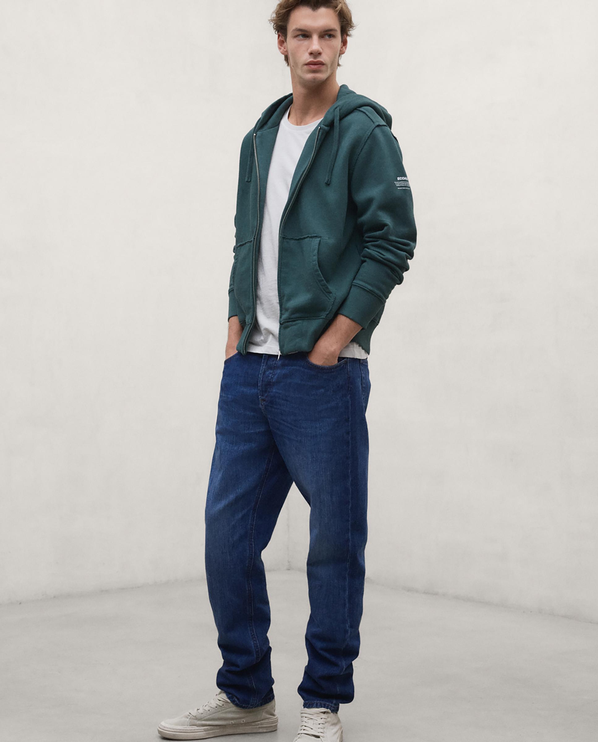 Sudadera de hombre rena con bolsillo canguro - Ecoalf - Verde Verde-3