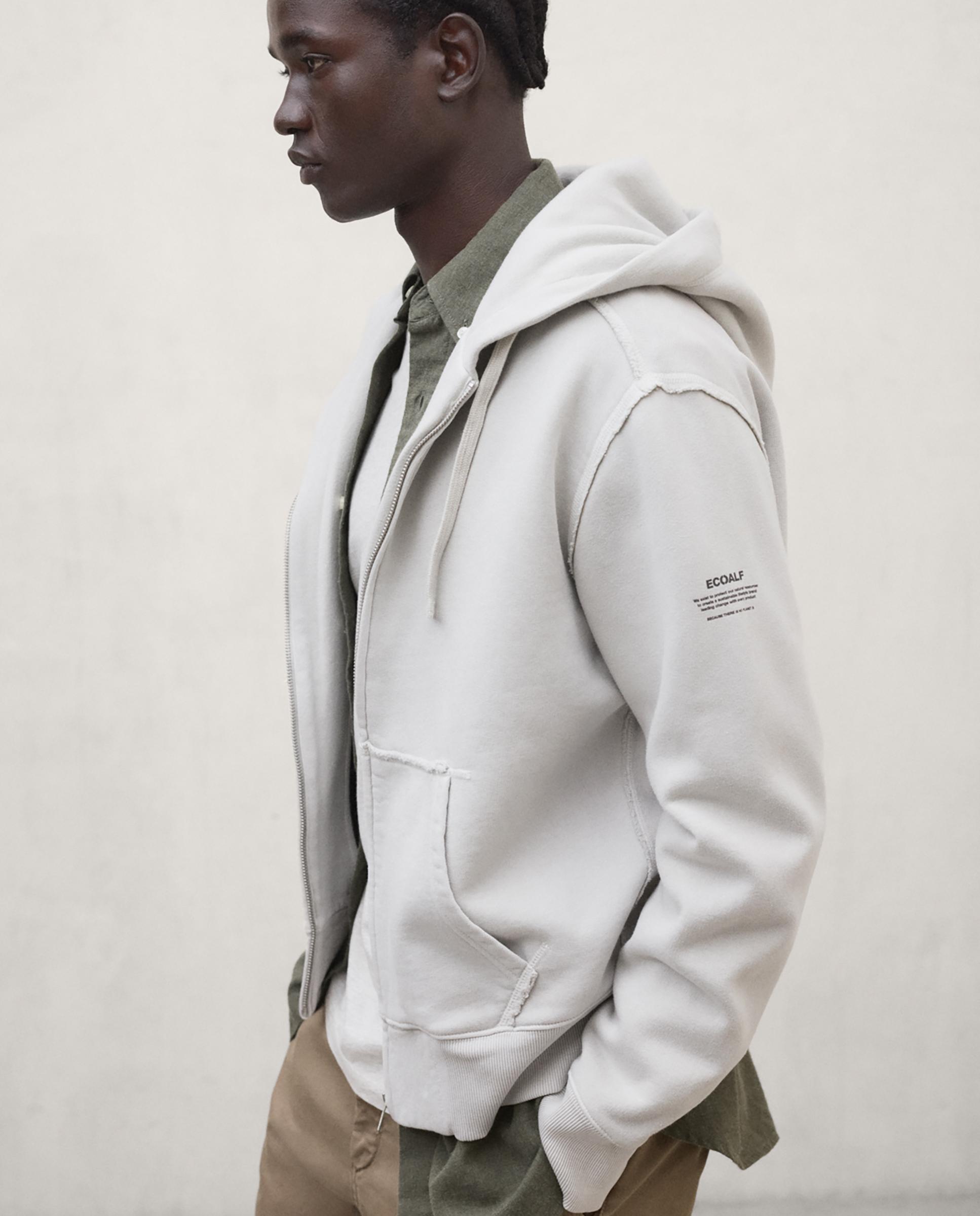 Sudadera de hombre rena con bolsillo canguro - Ecoalf - Gris claro Gris claro-2