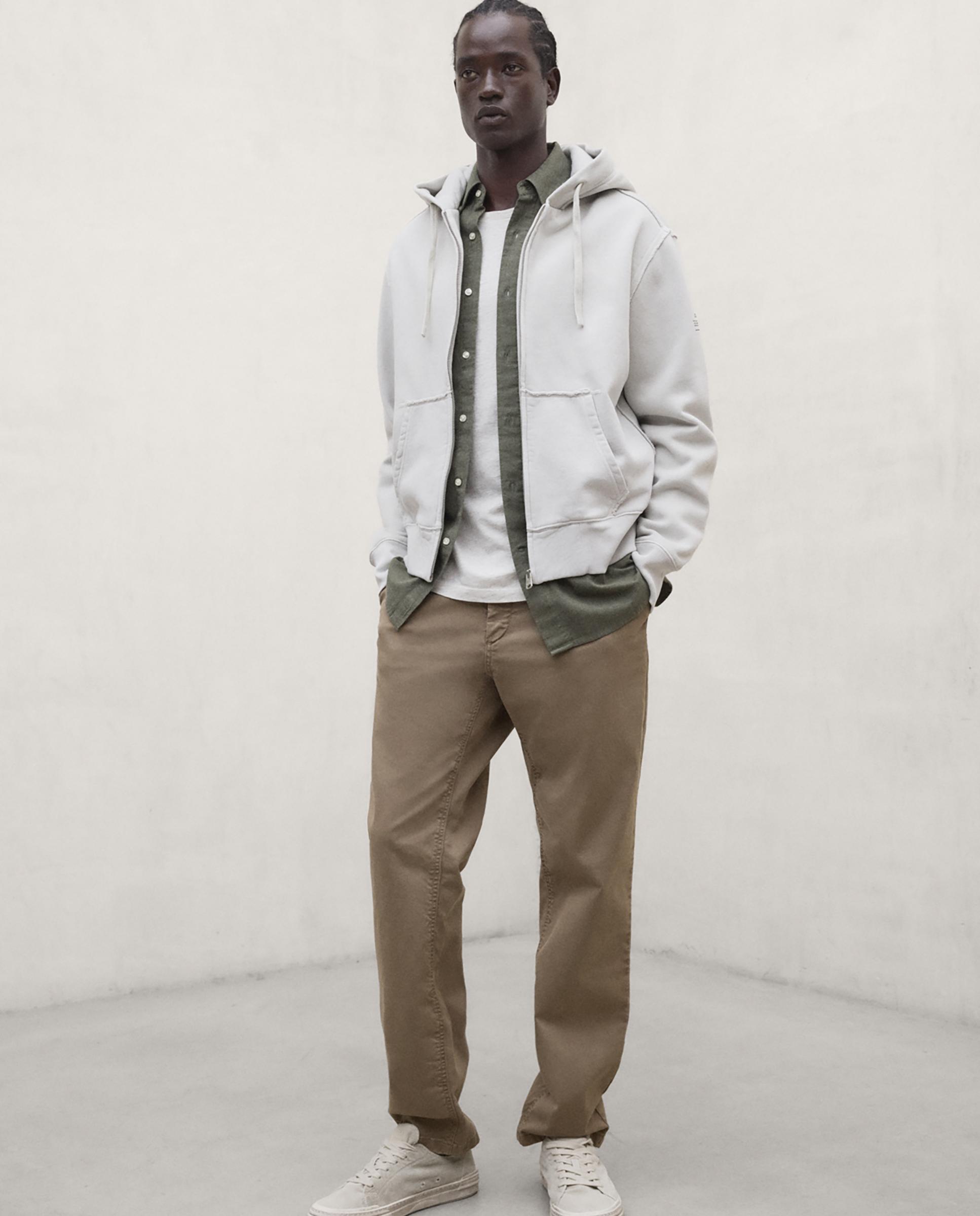 Sudadera de hombre rena con bolsillo canguro - Ecoalf - Gris claro Gris claro-3