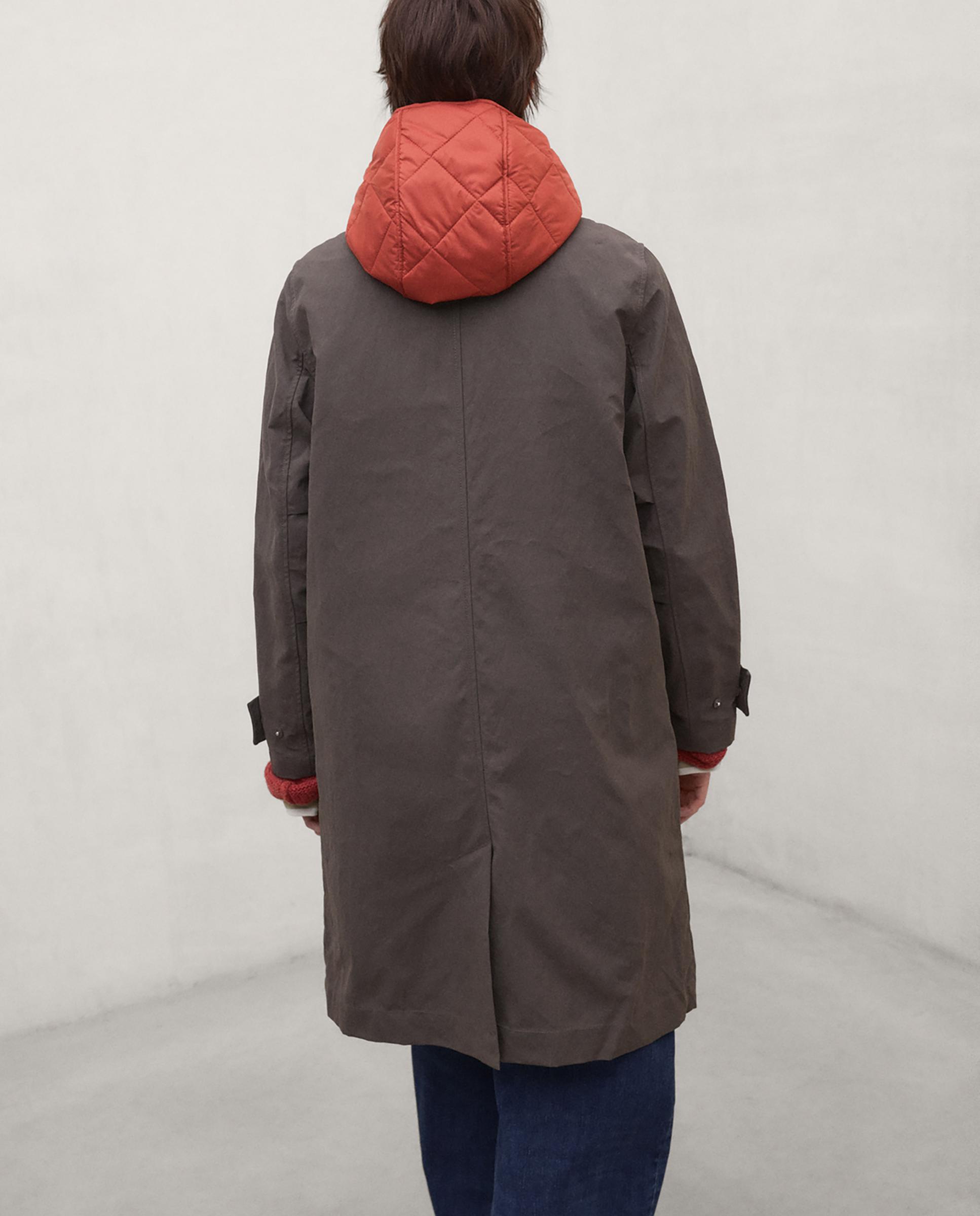 Gabardina de mujer repelente al agua con forro acolchado suancis - Ecoalf - Choco Choco-4