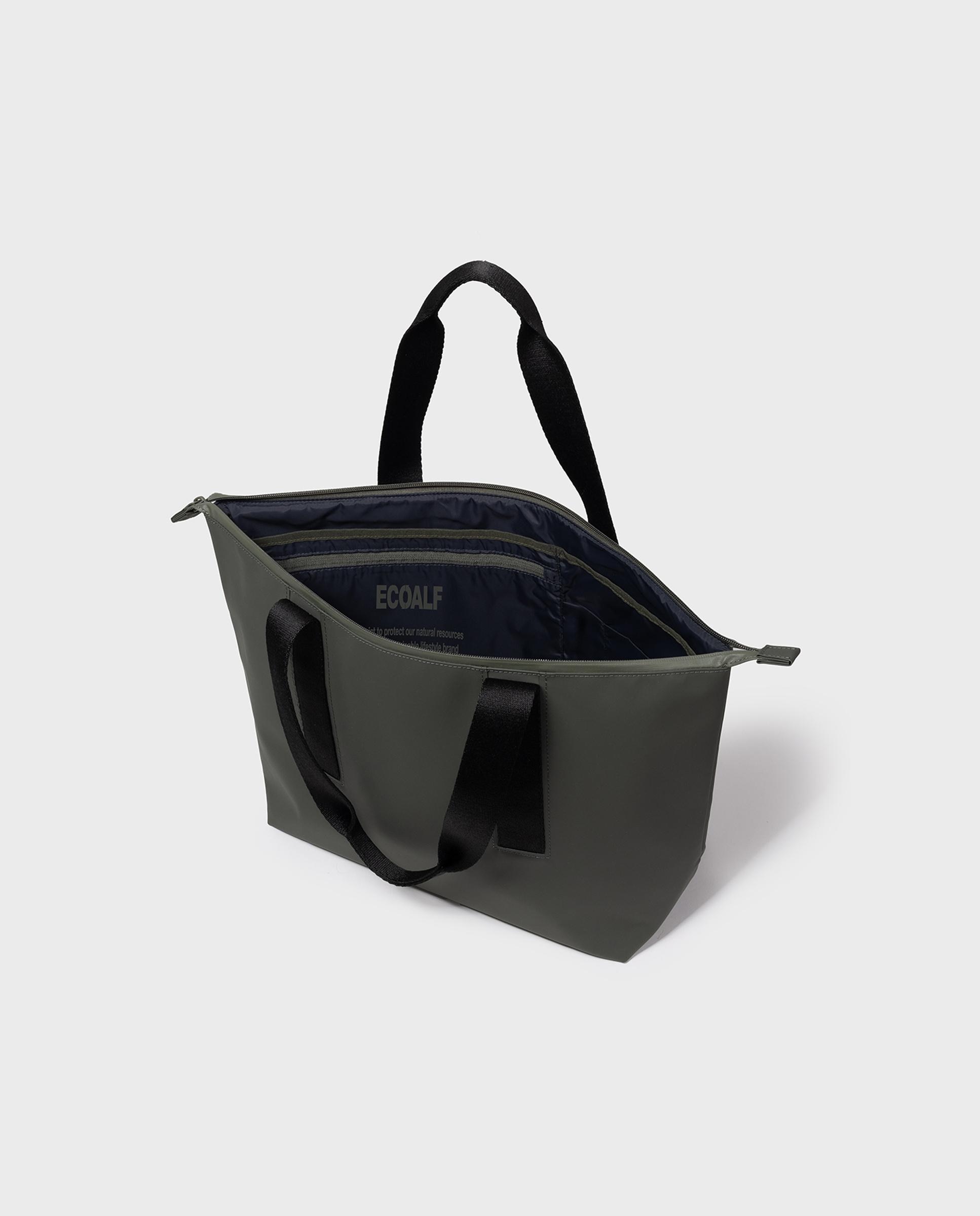 Bolso shopper areny mediano con tejido resistente al agua - Ecoalf - Verde oscuro Verde oscuro-3