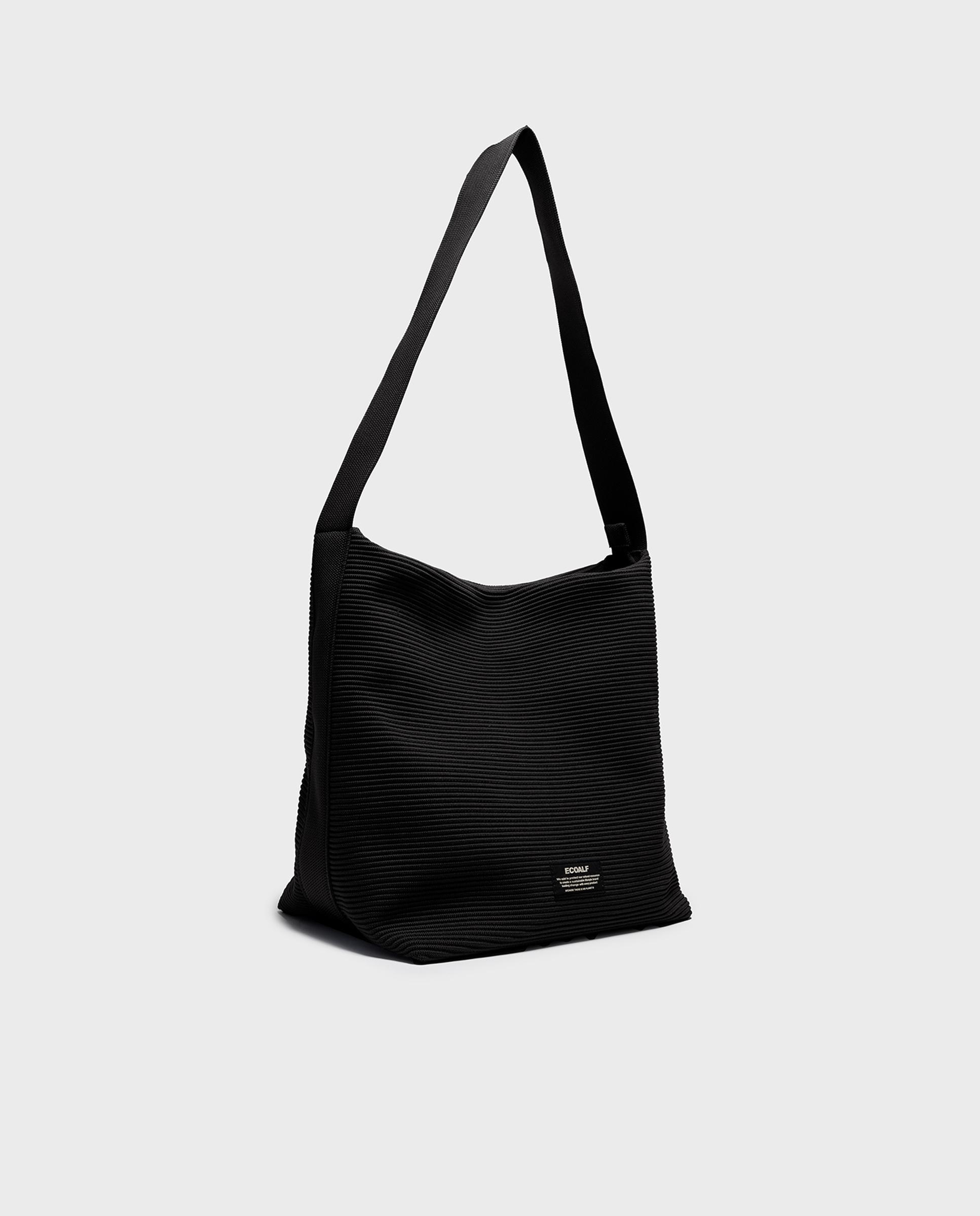 Bandolera tipo buket de mujer tika con asa ajustable - Ecoalf - Negro Negro-4