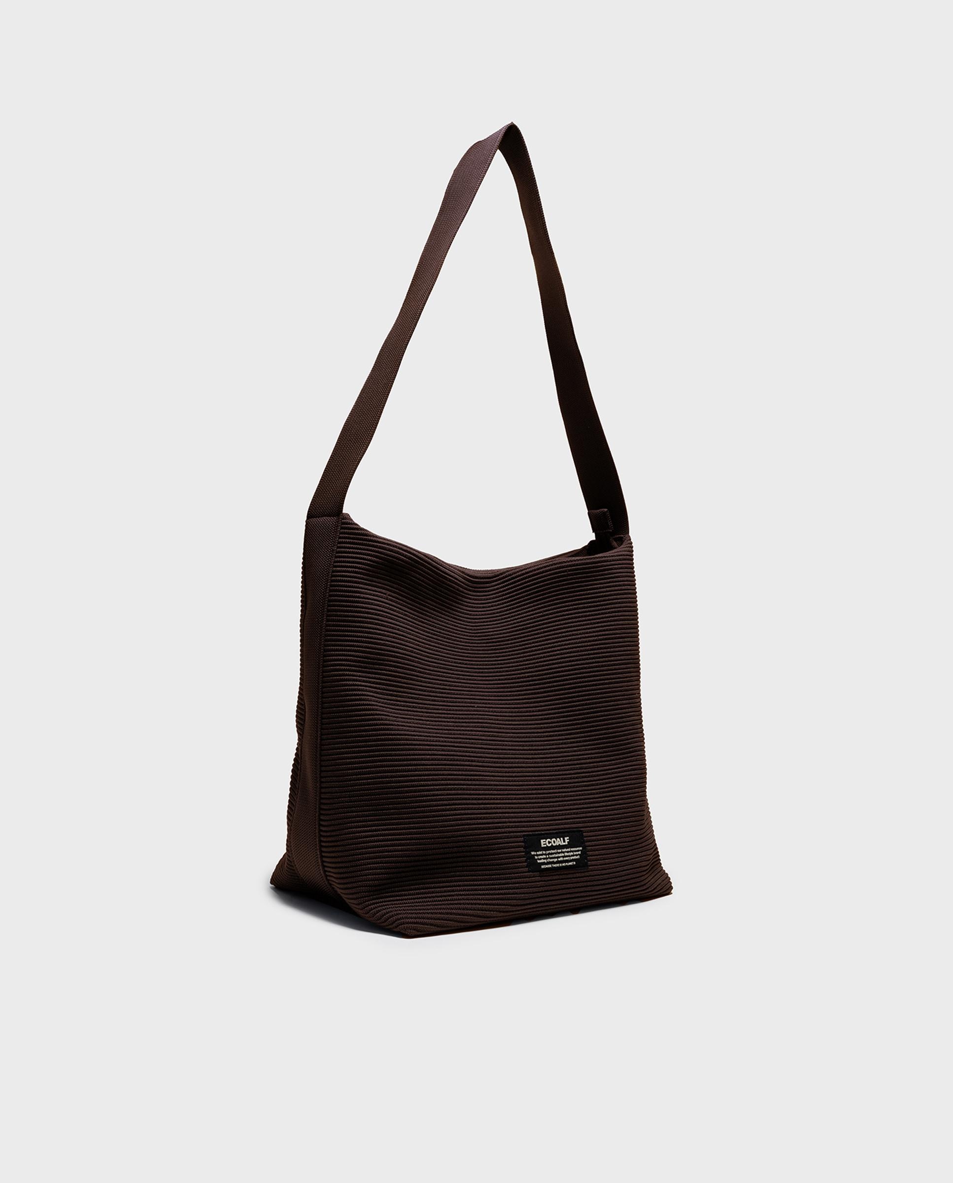 Bandolera tipo buket de mujer tika con asa ajustable - Ecoalf - Marrón Marrón-4