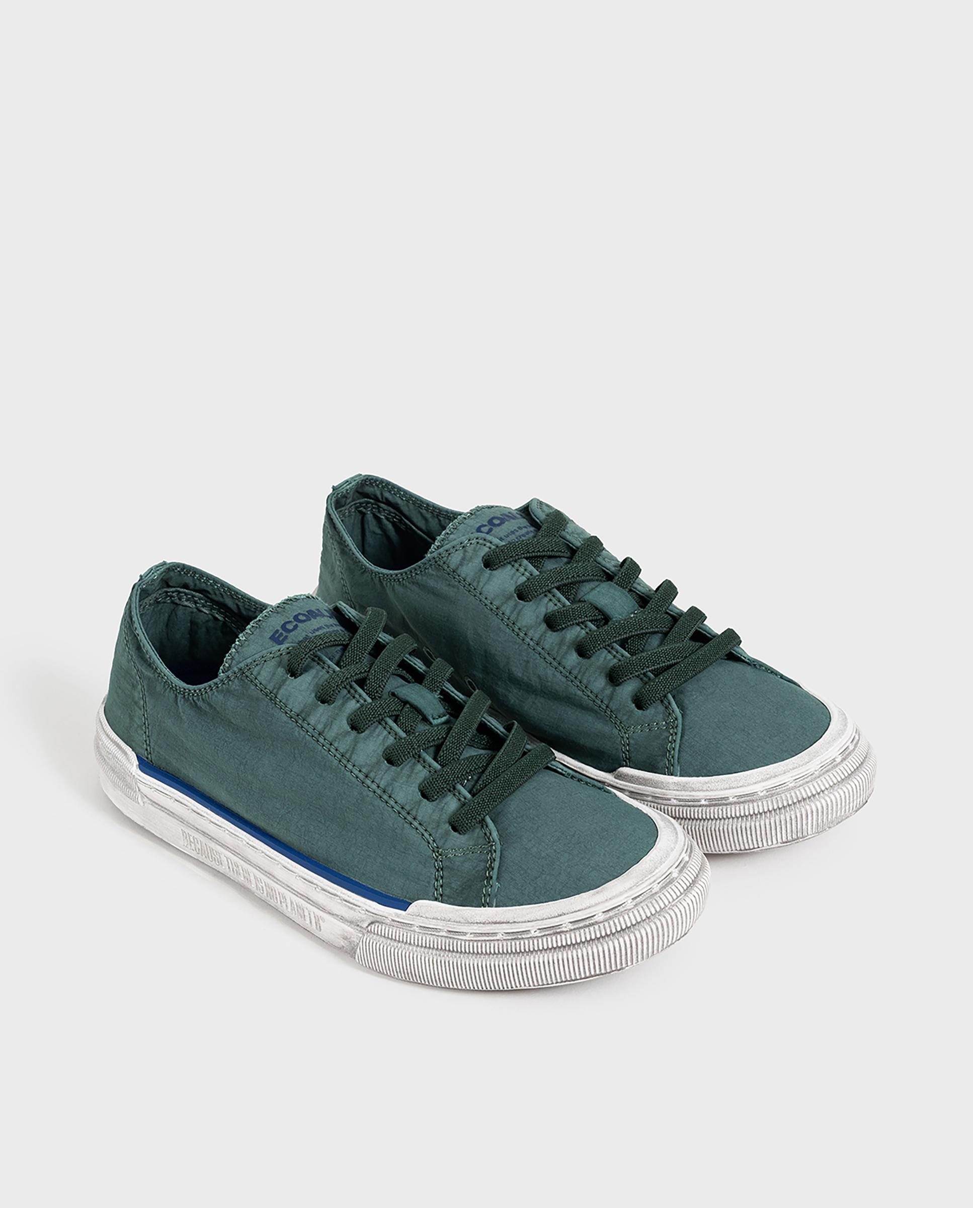 Zapatillas retro de hombre strenk confeccionadas en tejido vegano - Ecoalf - Verde Verde-2