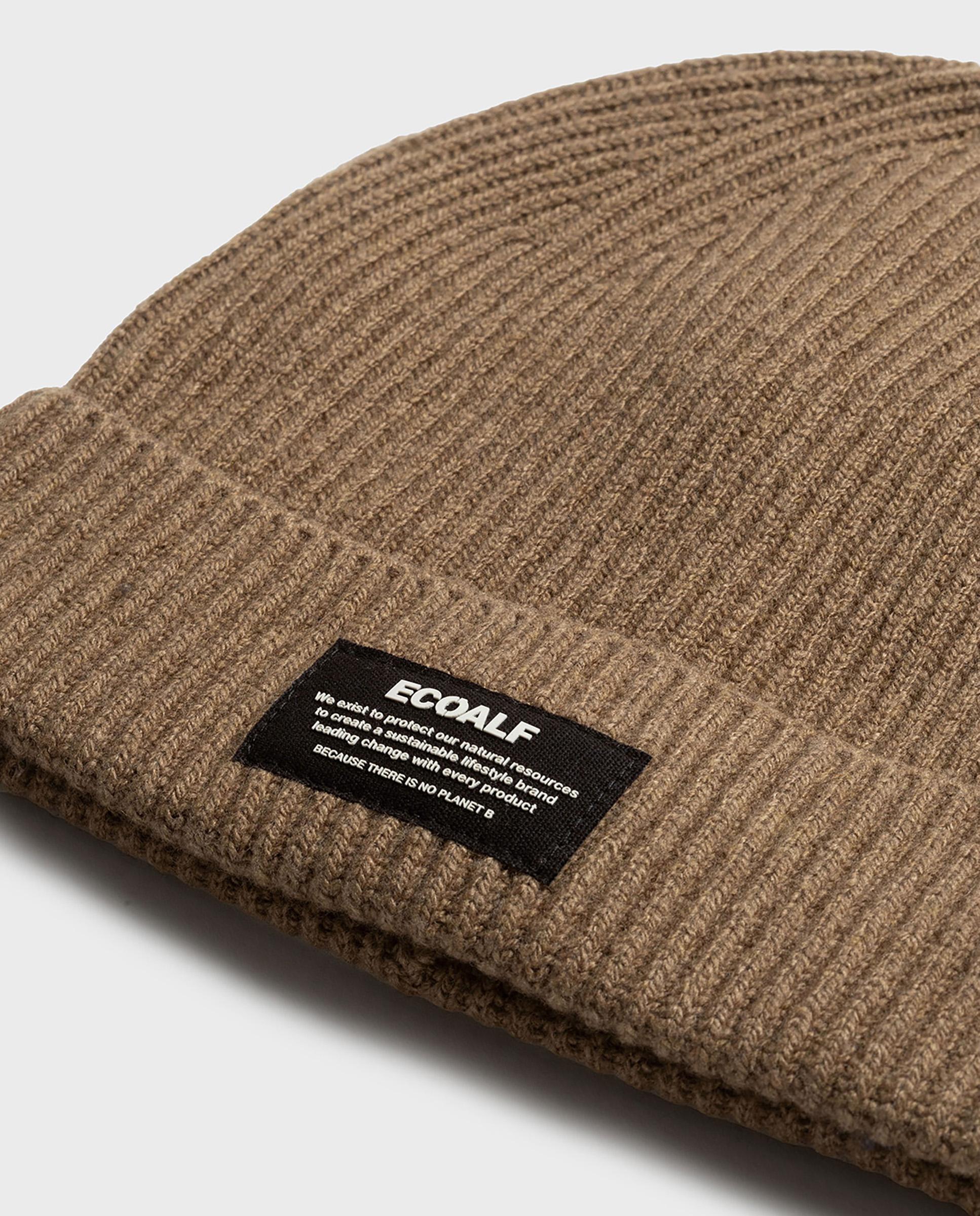 Gorro unisex sierra wool de lana con borde acanalado - Ecoalf - Marrón Marrón-3