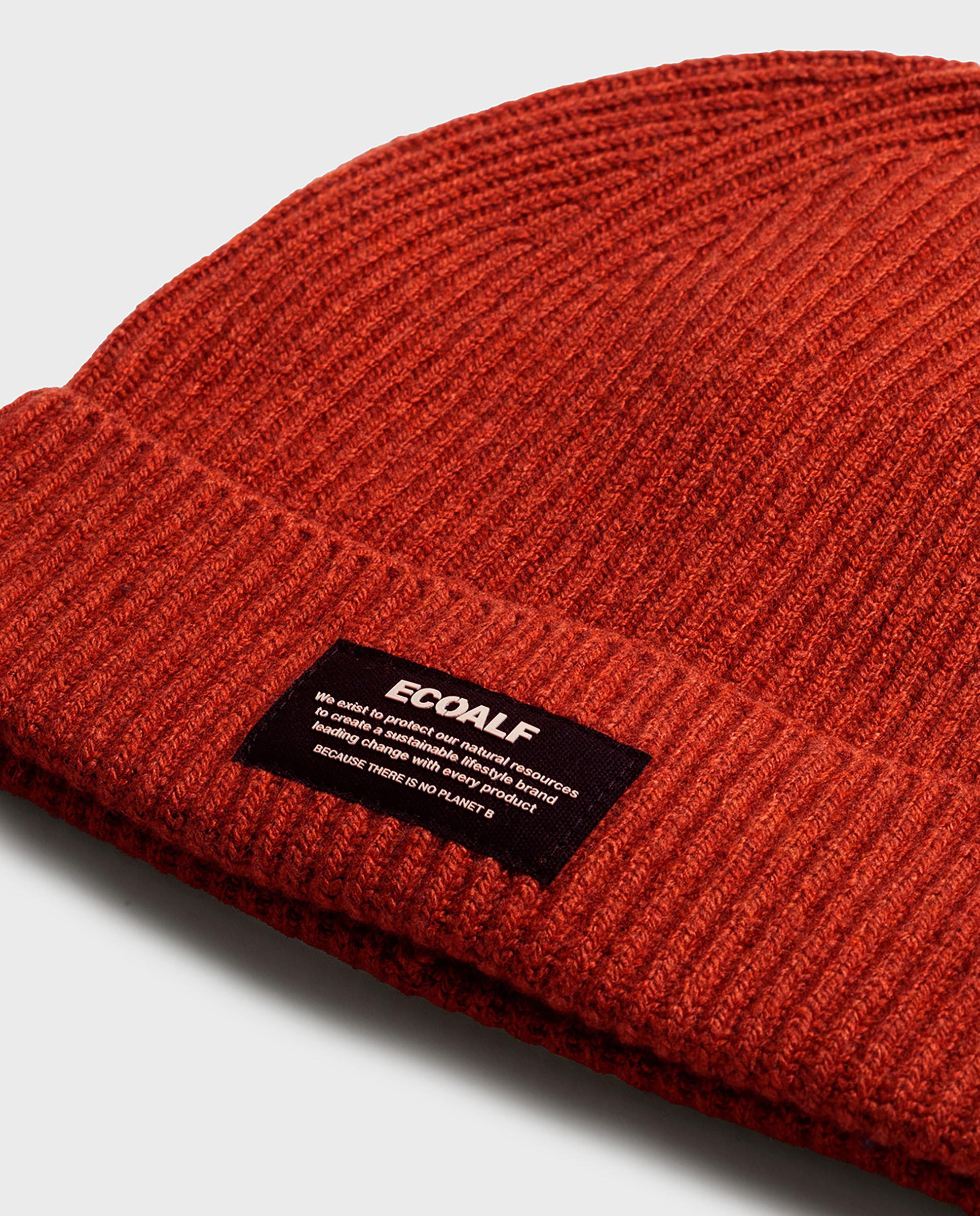Gorro unisex sierra wool de lana con borde acanalado - Ecoalf - Naranja Naranja-2