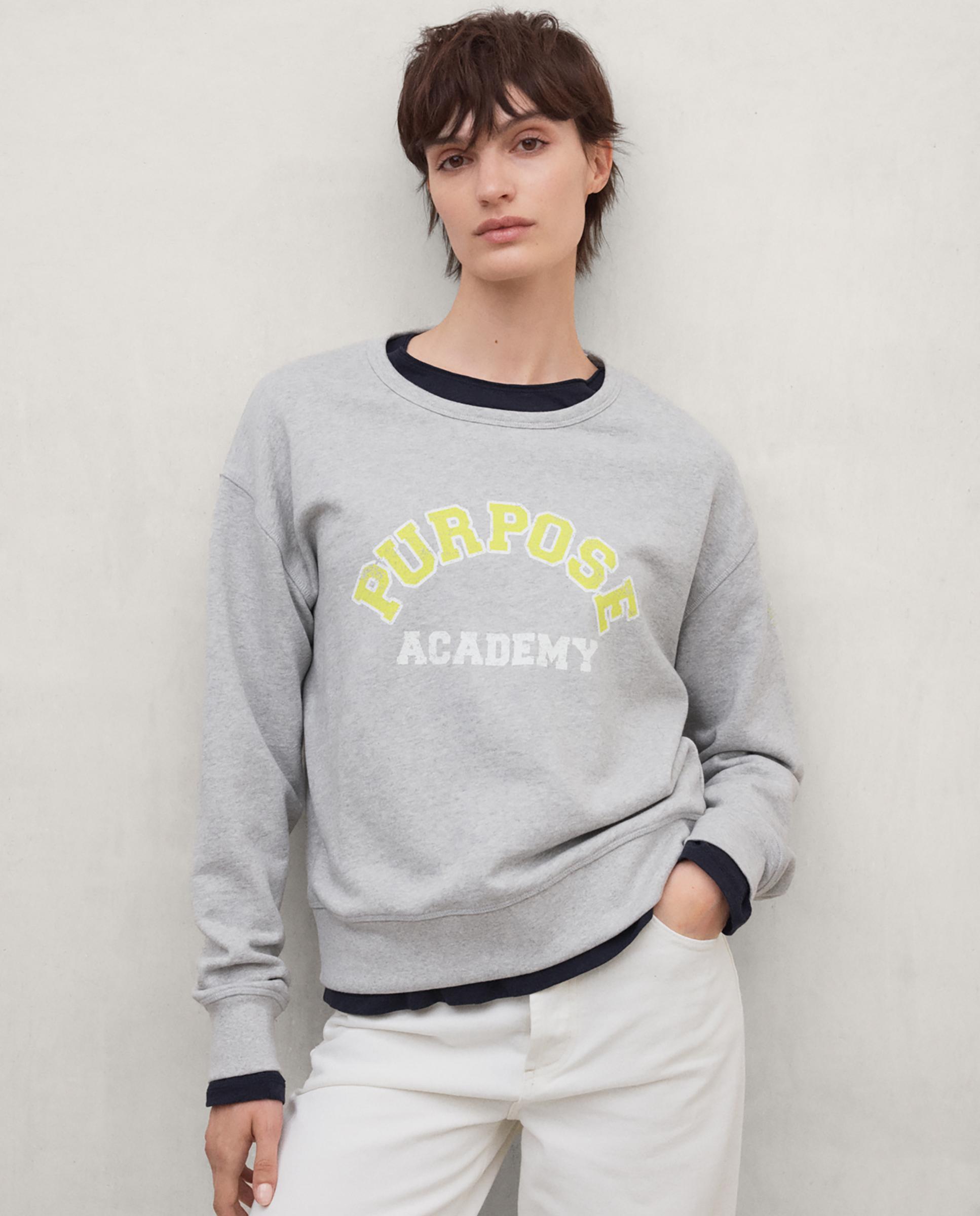 Sudadera de mujer de algodón reciclado purpose - Ecoalf - Gris Gris-1