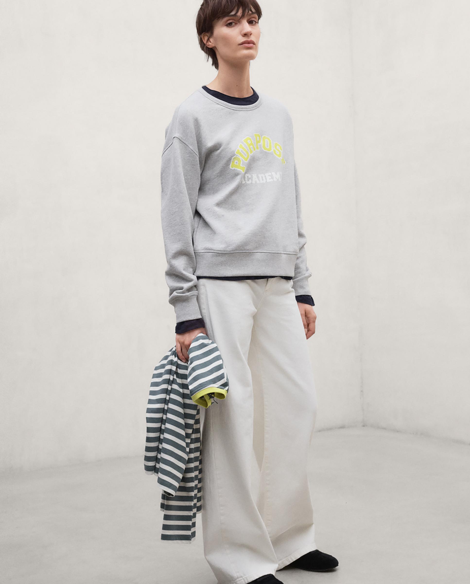 Sudadera de mujer de algodón reciclado purpose - Ecoalf - Gris Gris-4