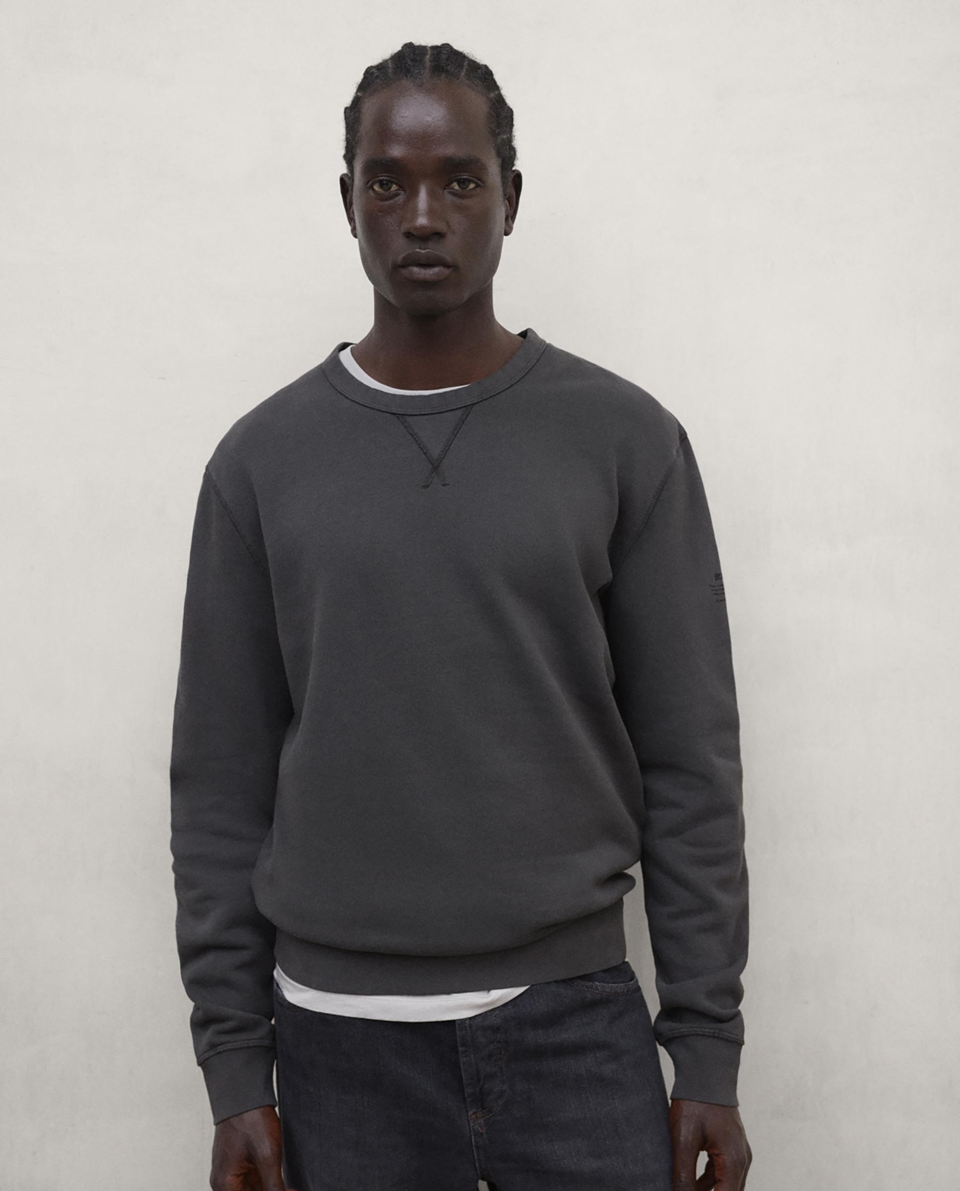 Sudadera de hombre gola de corte regular en 100% algodón regenerativo - Ecoalf - Gris oscuro Gris oscuro-1