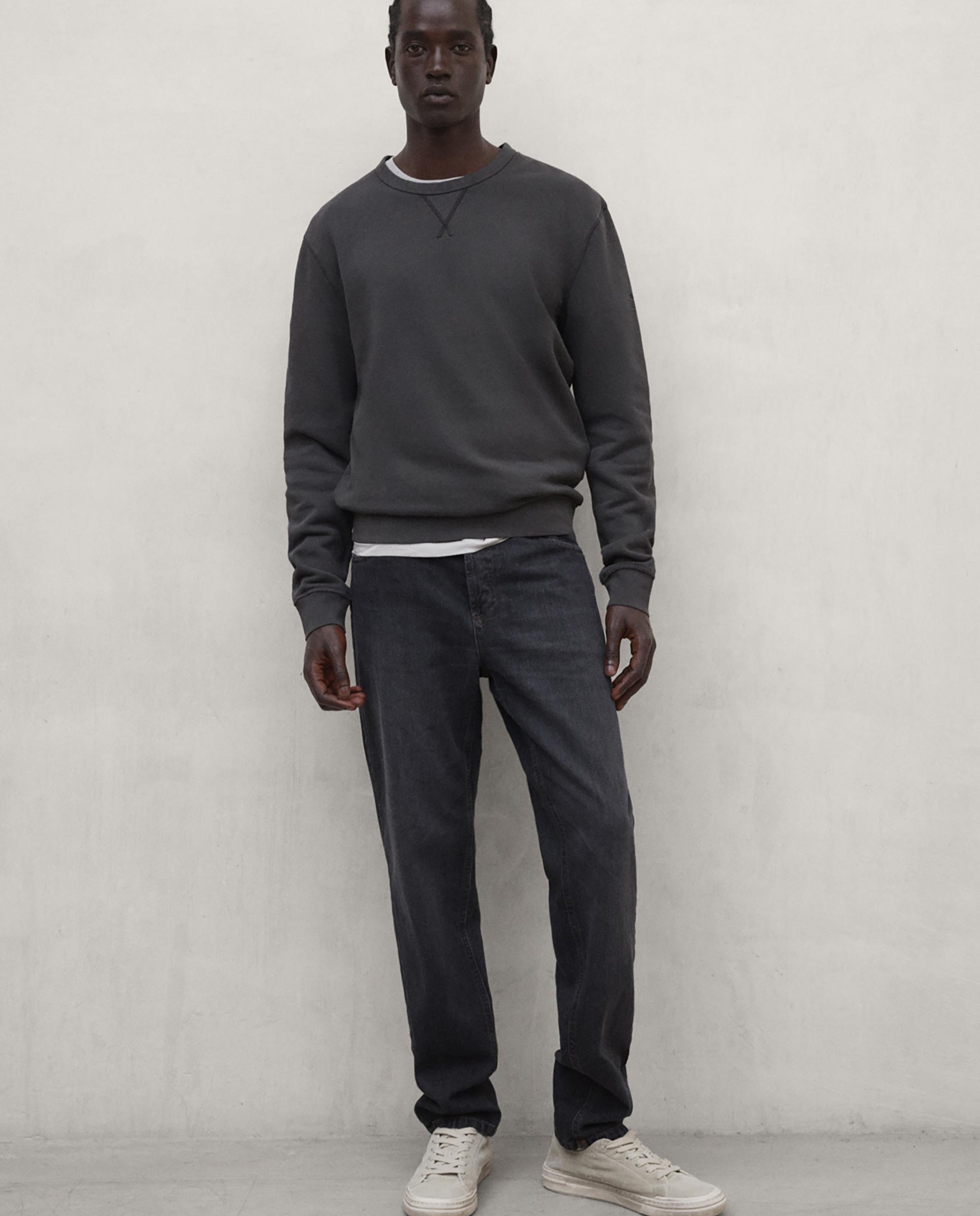 Sudadera de hombre gola de corte regular en 100% algodón regenerativo - Ecoalf - Gris oscuro Gris oscuro-2
