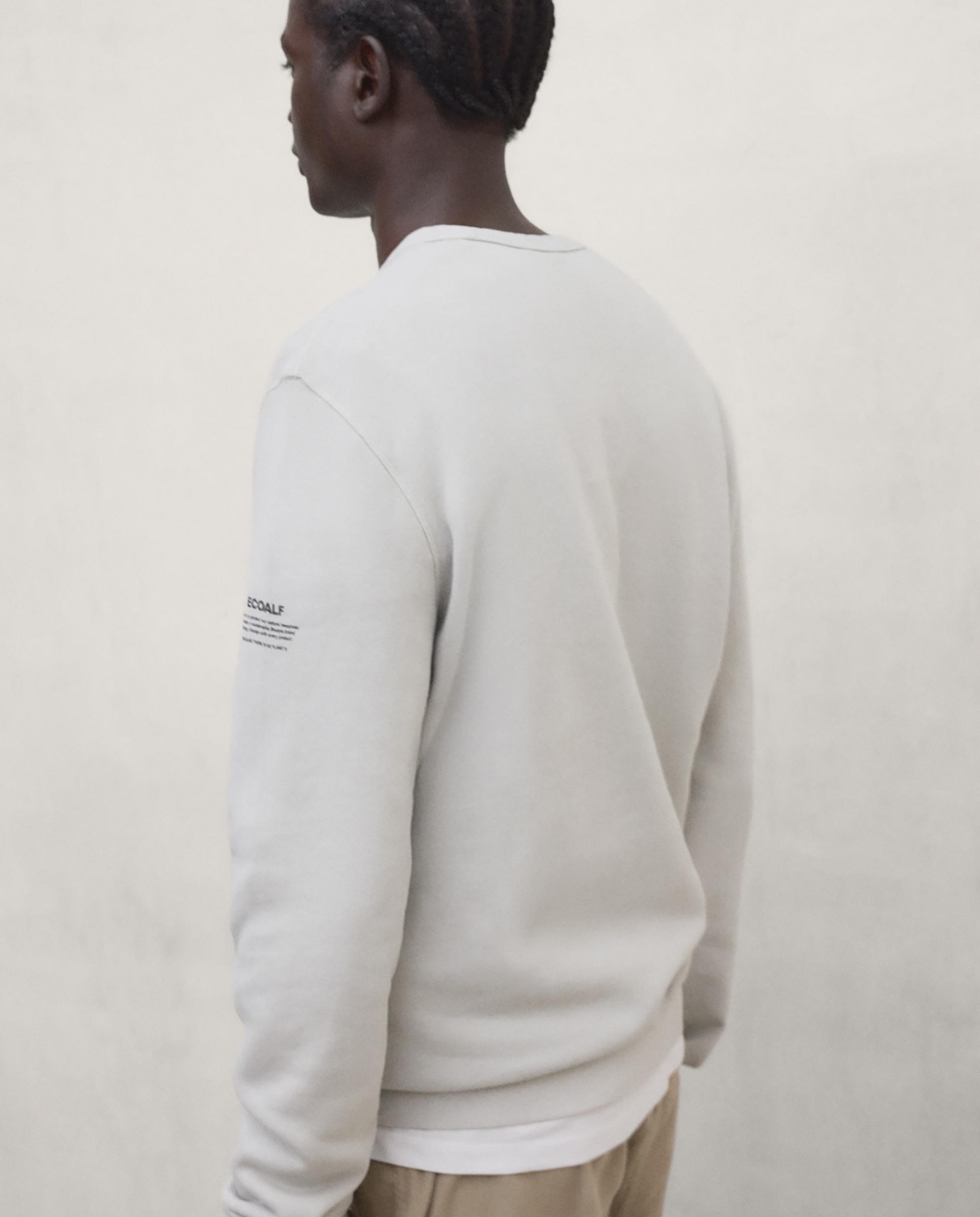 Sudadera de hombre gola de corte regular en 100% algodón regenerativo - Ecoalf - Gris claro Gris claro-4