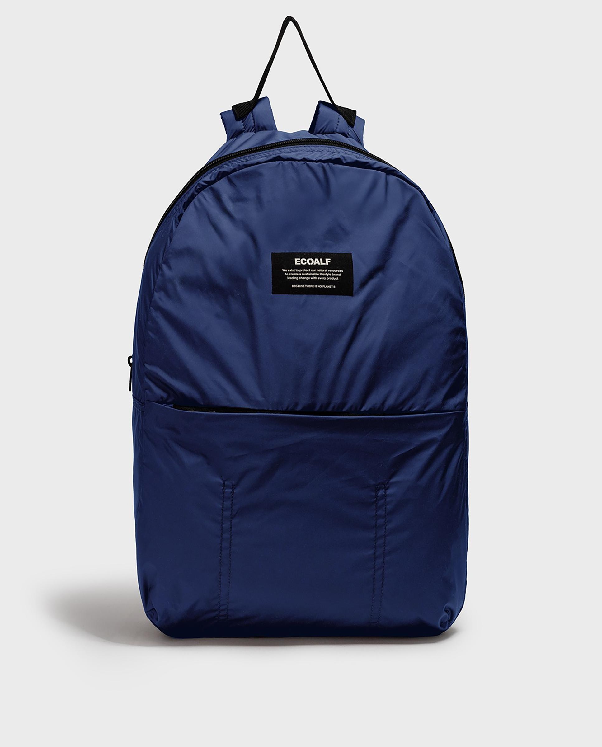 Mochila unisex plegable con bolsillo frontal - Ecoalf - Azul oscuro Azul oscuro-1
