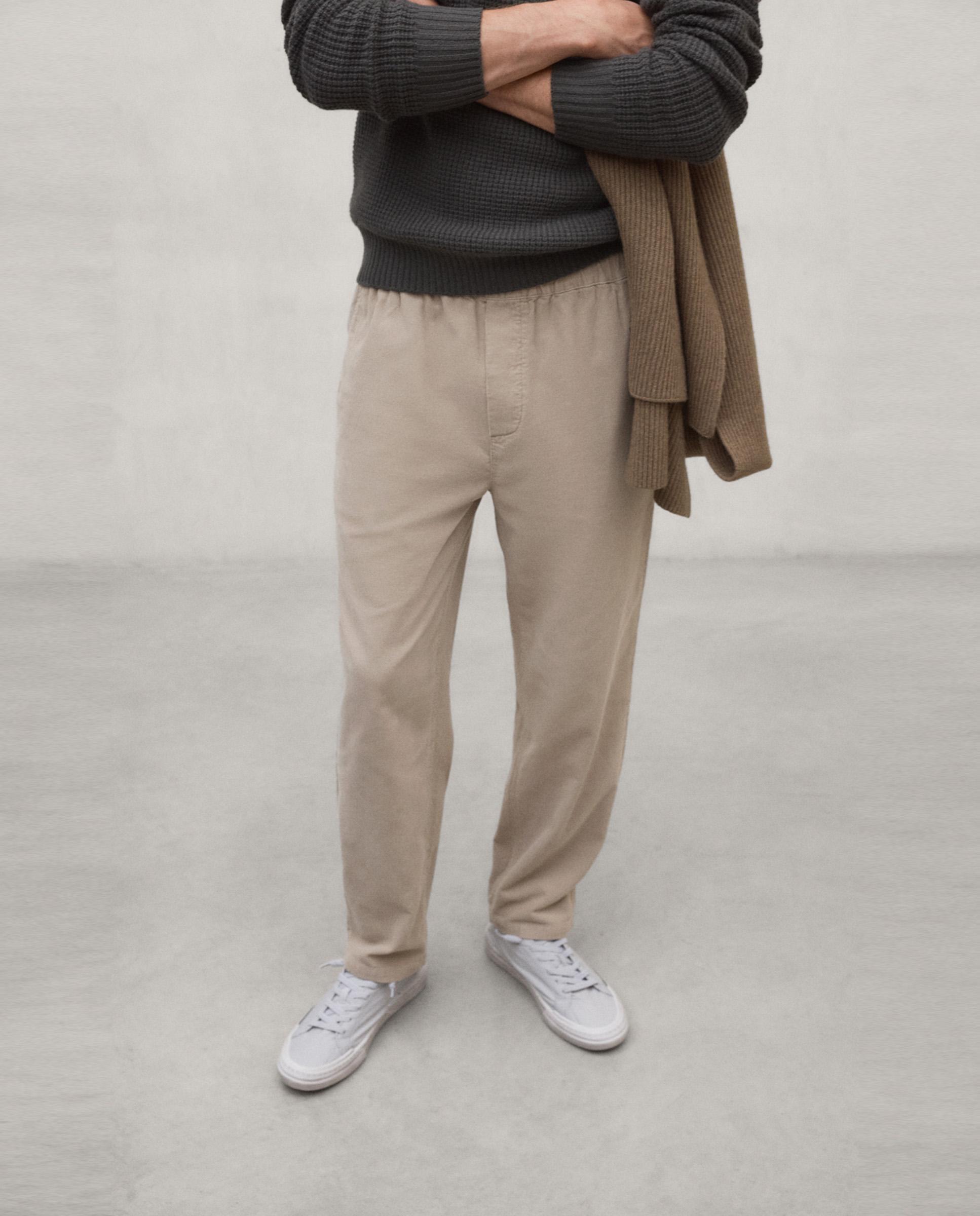Imagen 4 de Pantalones de pana de hombre gina de corte relajado - Ecoalf - Beige Beige