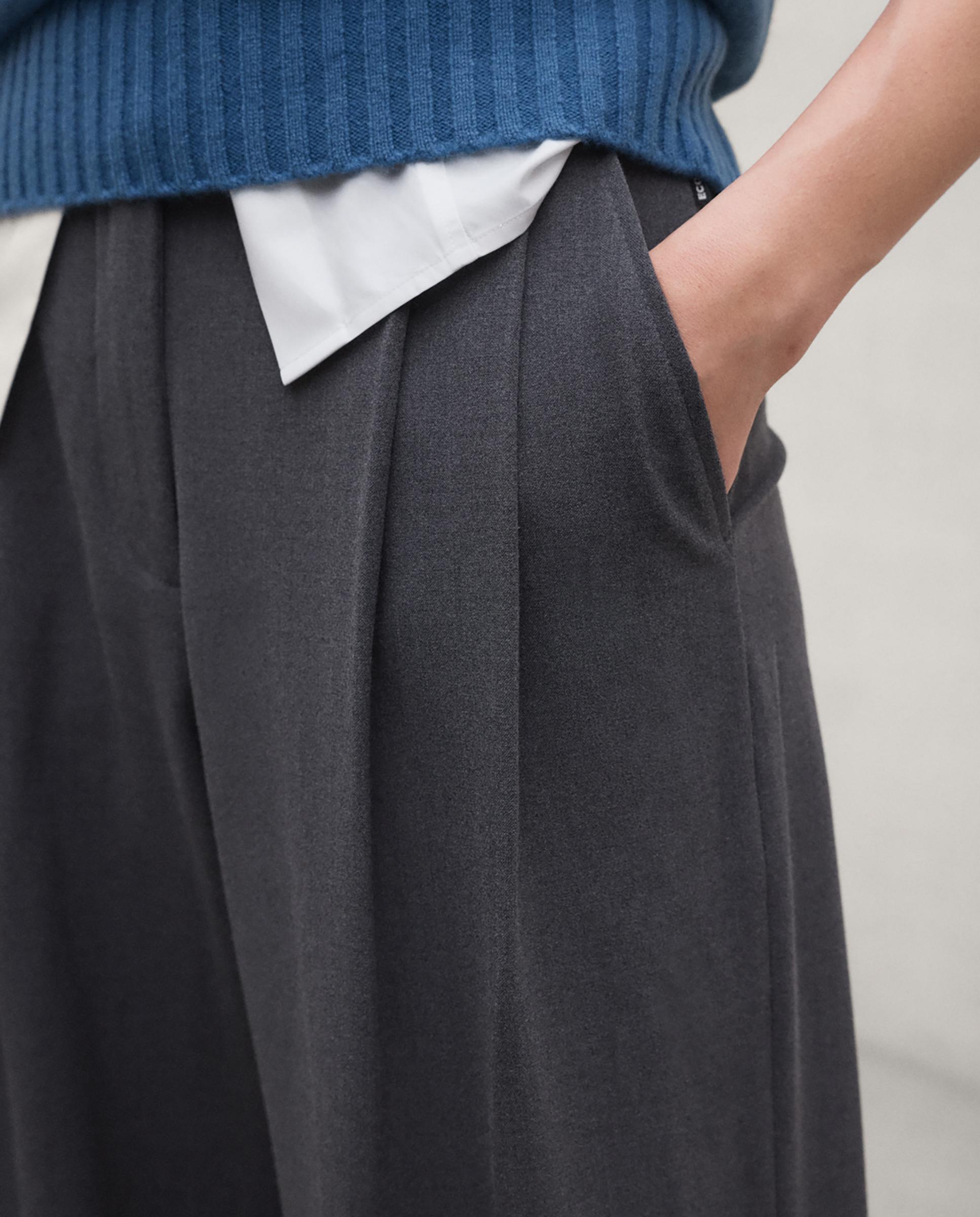 Pantalones anchos de mujer miel de cintura alta - Ecoalf - Gris oscuro Gris oscuro-2