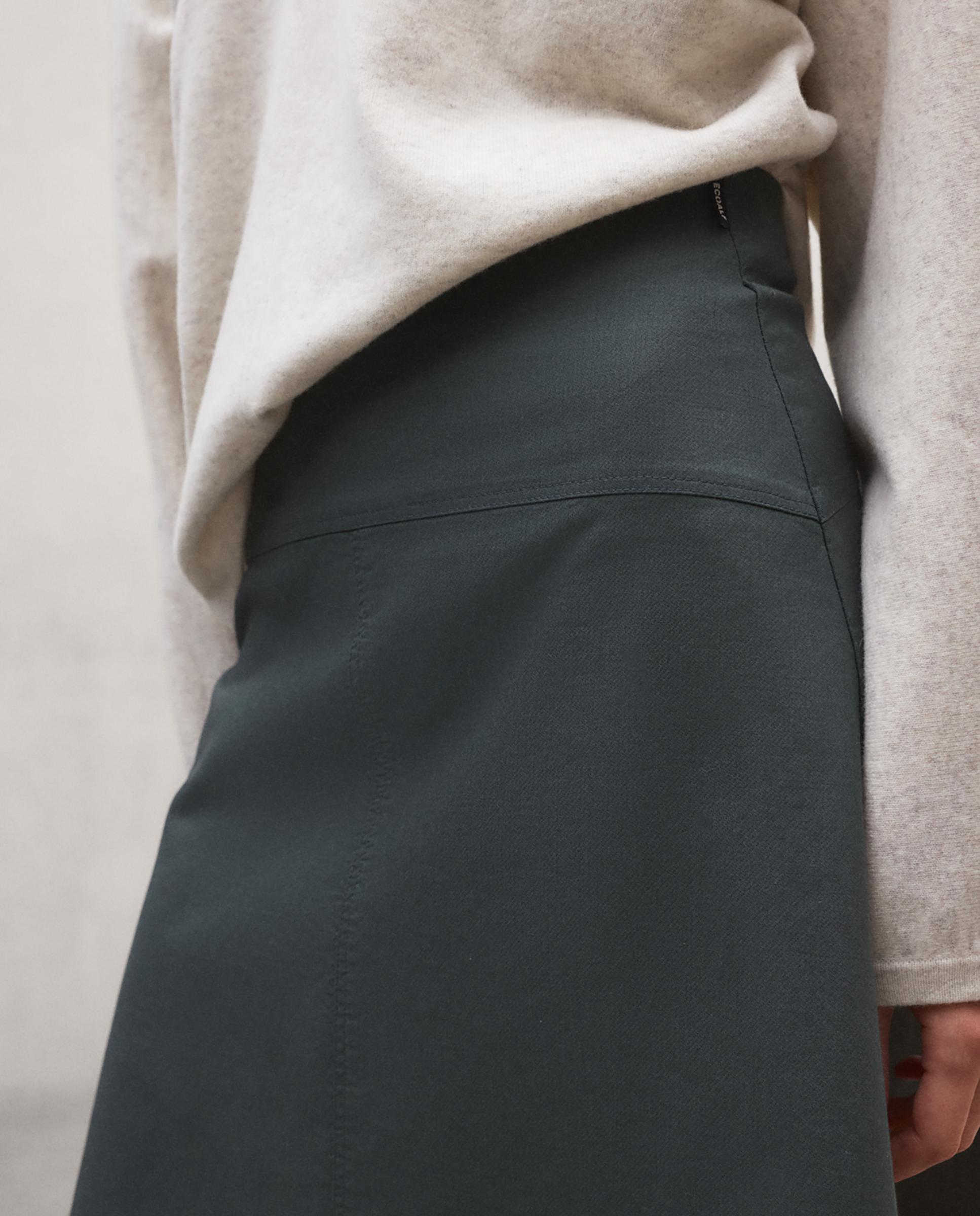 Falda midi evasé villena con cierre de cremallera - Ecoalf - Gris Gris-4
