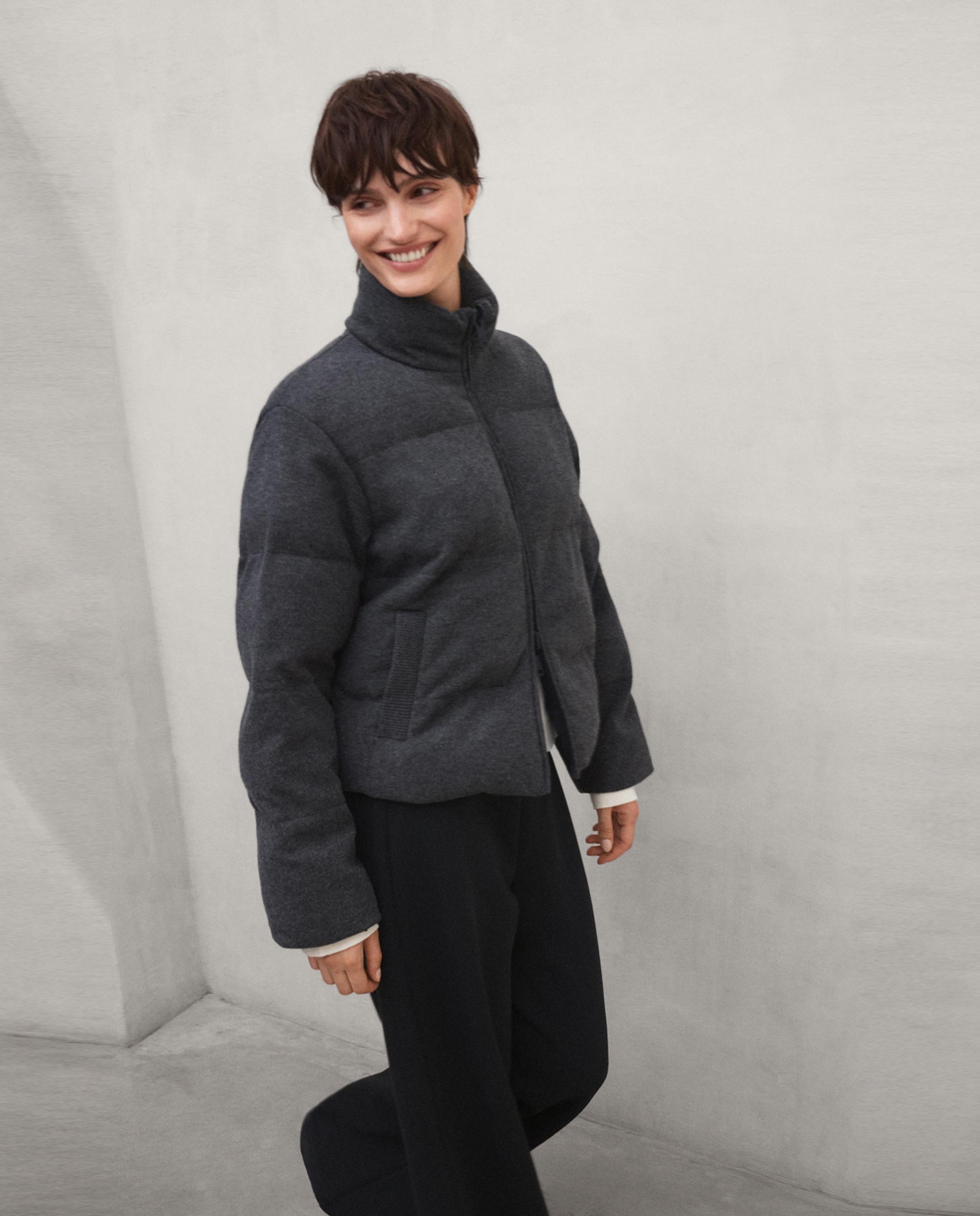 Chaqueta híbrida de mujer sintre reversible - Ecoalf - Gris marengo Gris marengo-4