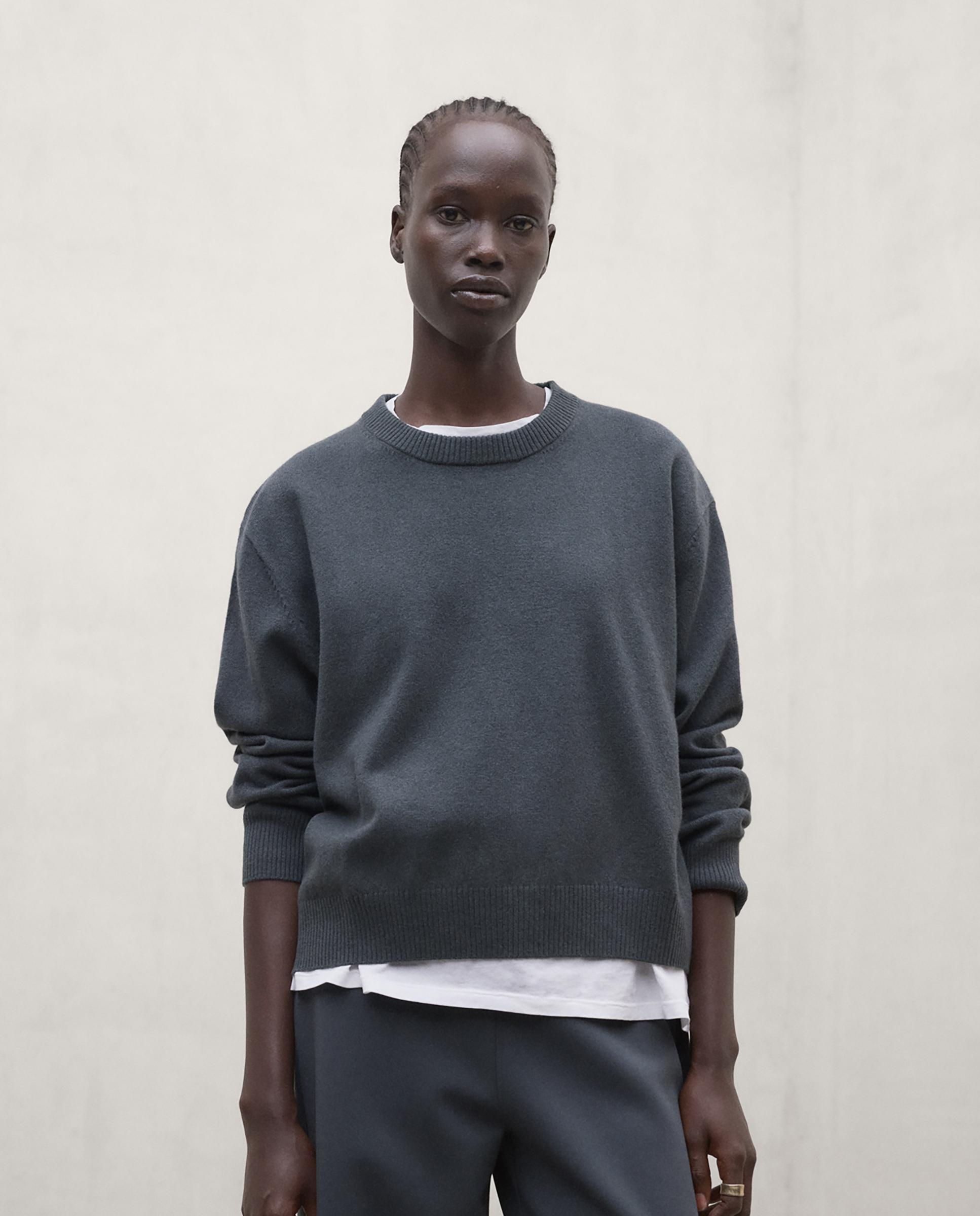 Imagen 1 de Jersey de mujer, con cuello redondo. - Ecoalf - Gris cuarzo metalizado Gris cuarzo metalizado
