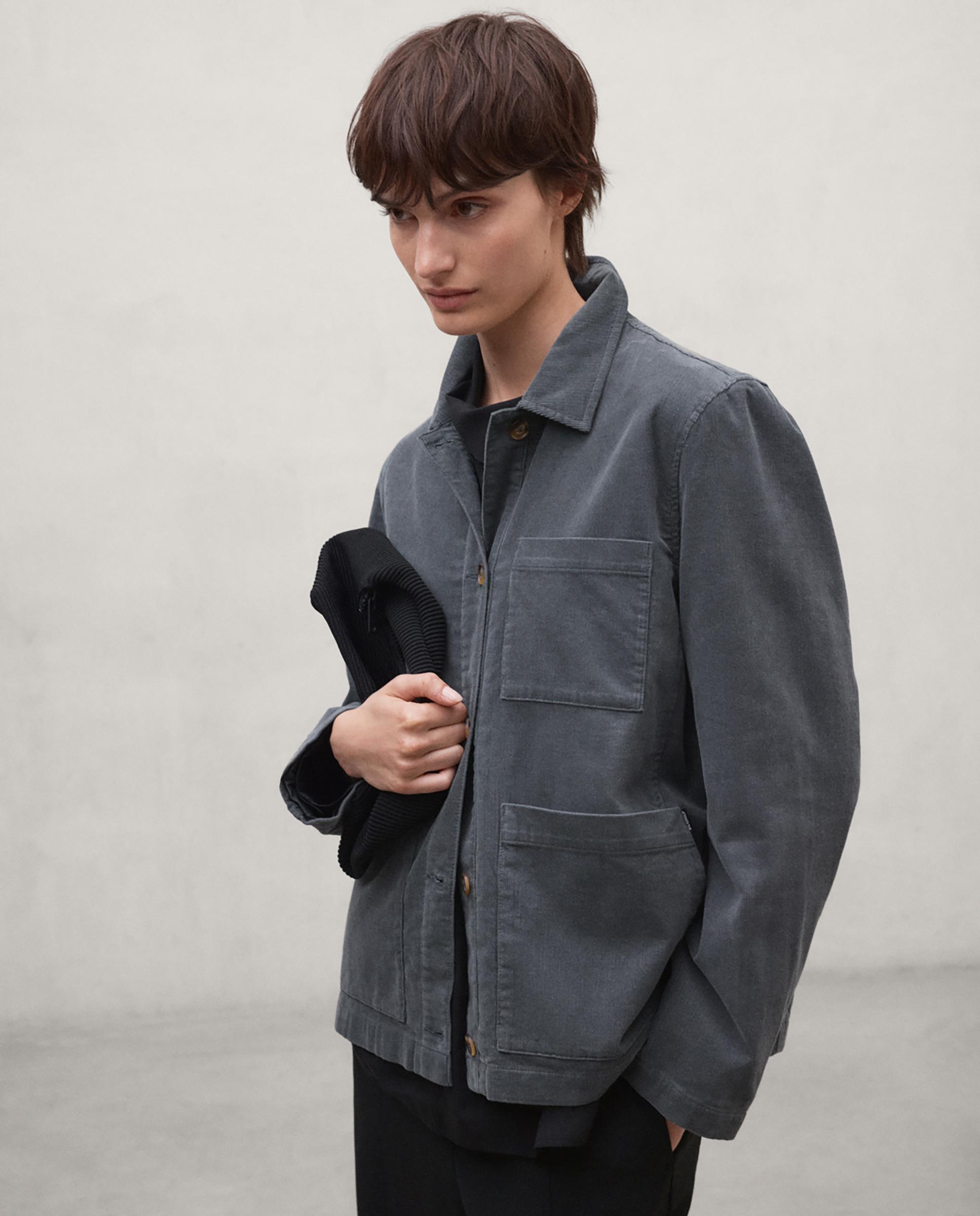 Sobrecamisa de mujer becky con canesú en la espalda - Ecoalf - Gris cuarzo metalizado Gris cuarzo metalizado-2