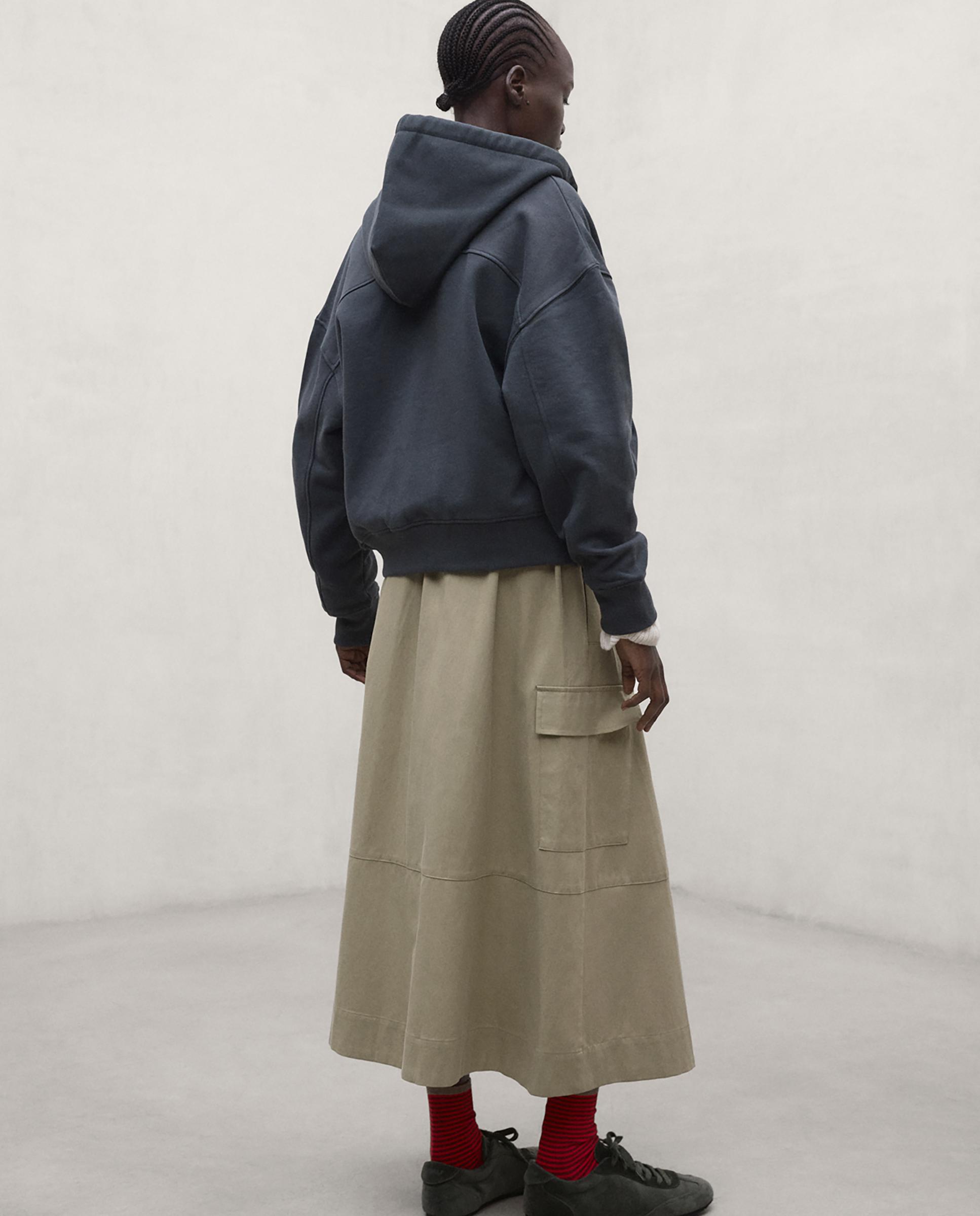 Sudadera de mujer de algodón reciclado con cremallera ayllona - Ecoalf - Azul grisáceo Azul grisáceo-4