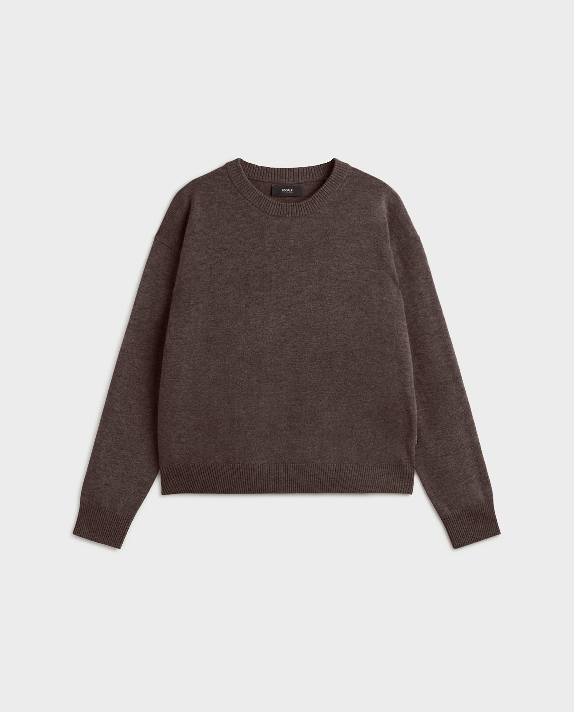 Jersey de mujer, con cuello redondo. - Ecoalf - Marrón Marrón-4
