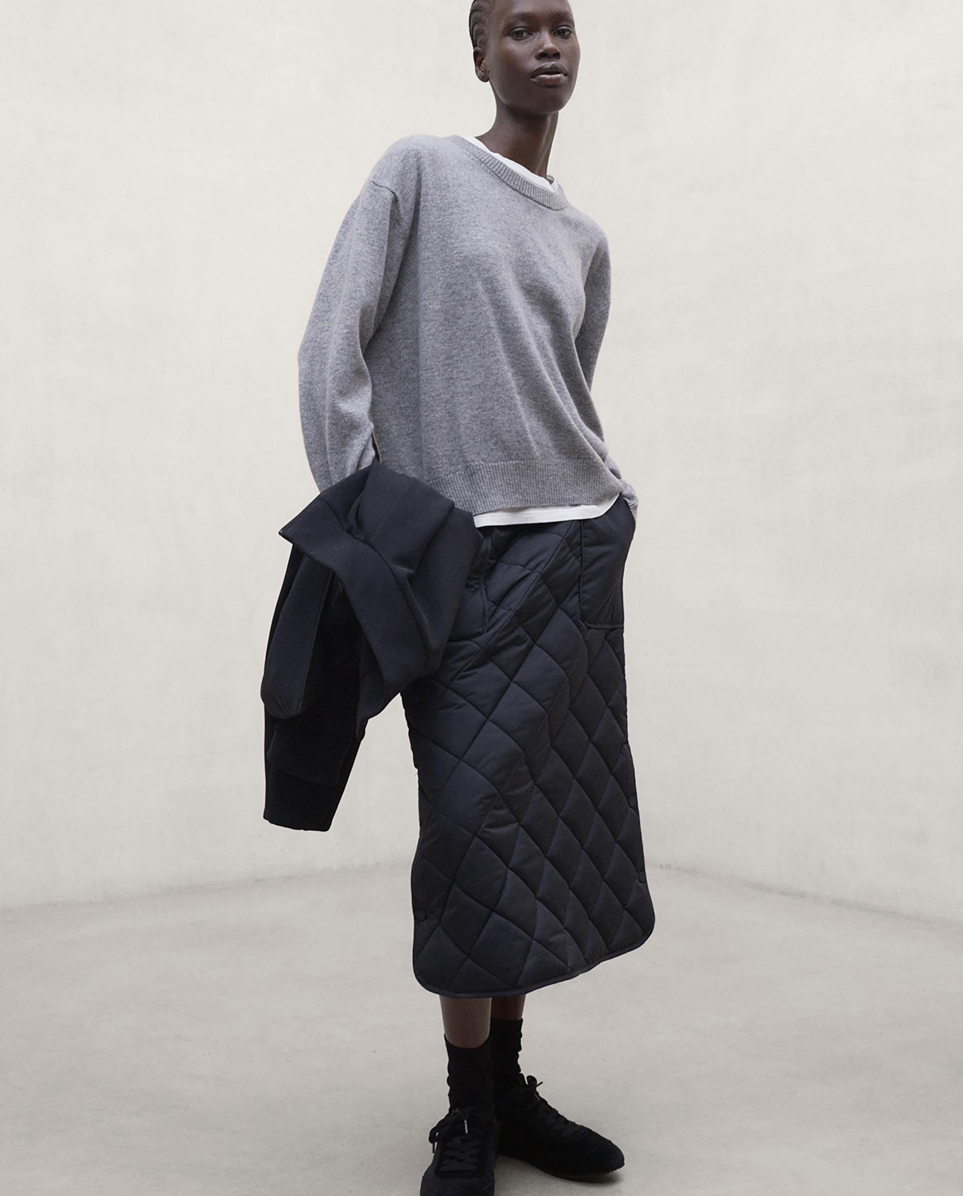 Jersey de mujer, con cuello redondo. - Ecoalf - Gris Gris-1