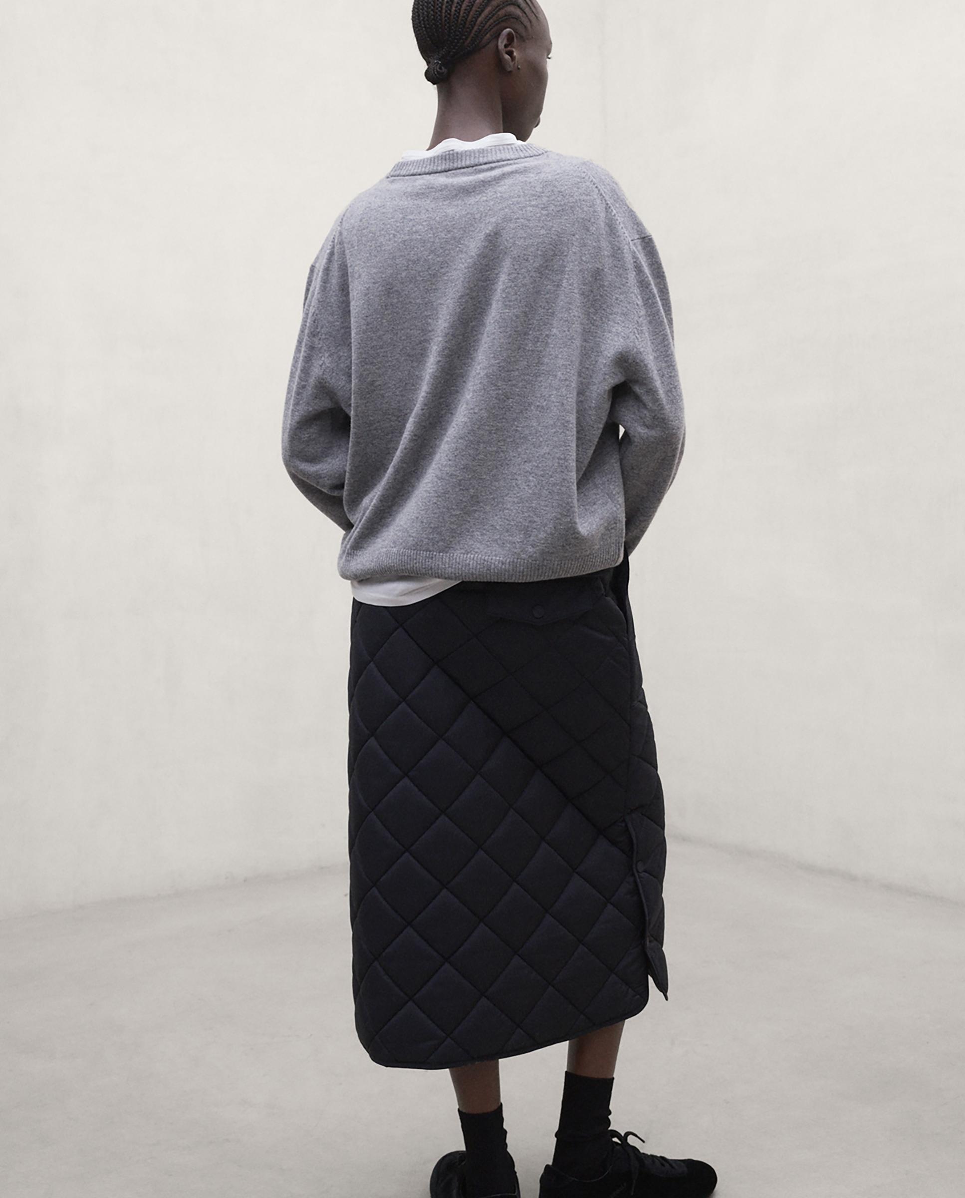 Jersey de mujer, con cuello redondo. - Ecoalf - Gris Gris-4