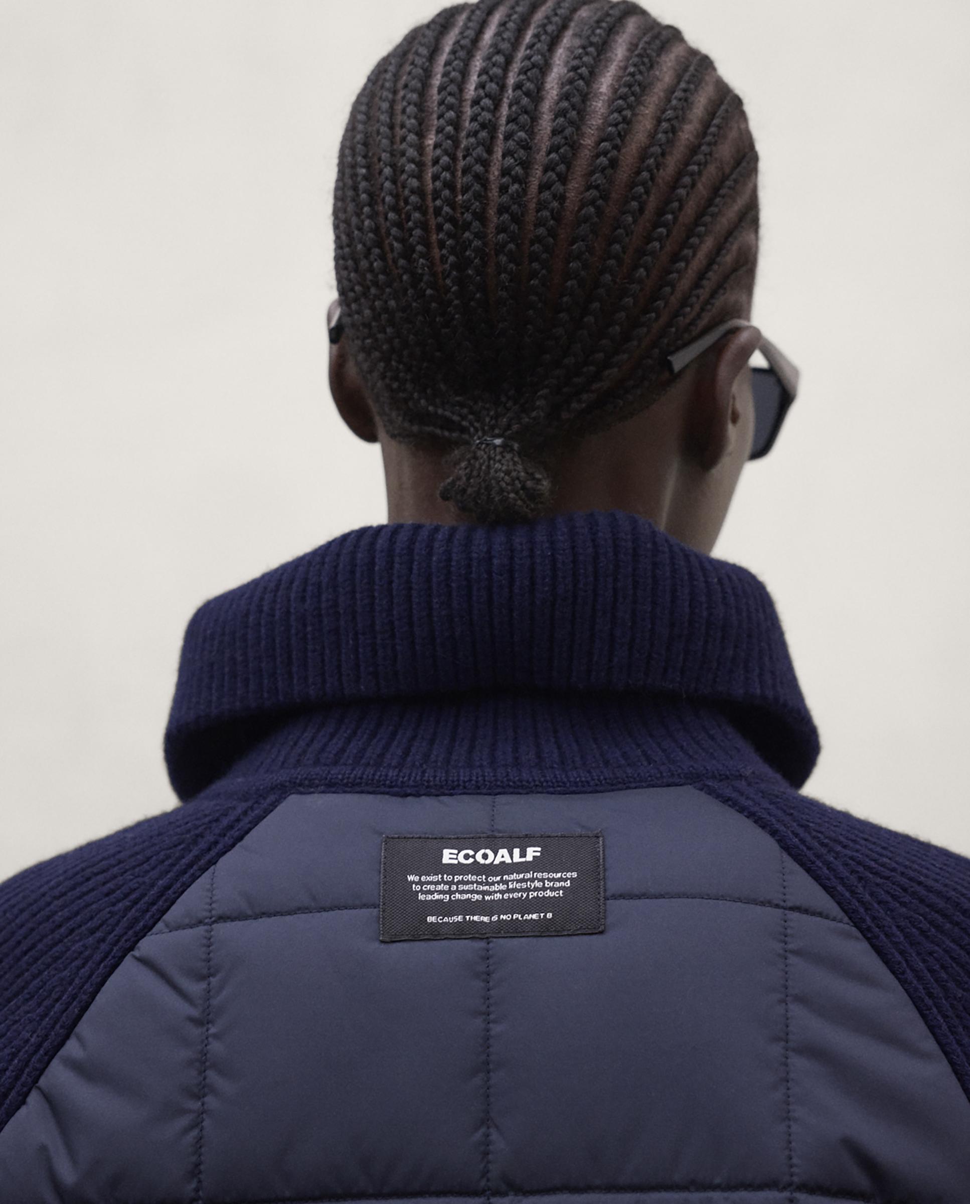 Chaqueta híbrida de mujer daniela con mangas acanaladas - Ecoalf - Azul marino Azul marino-8