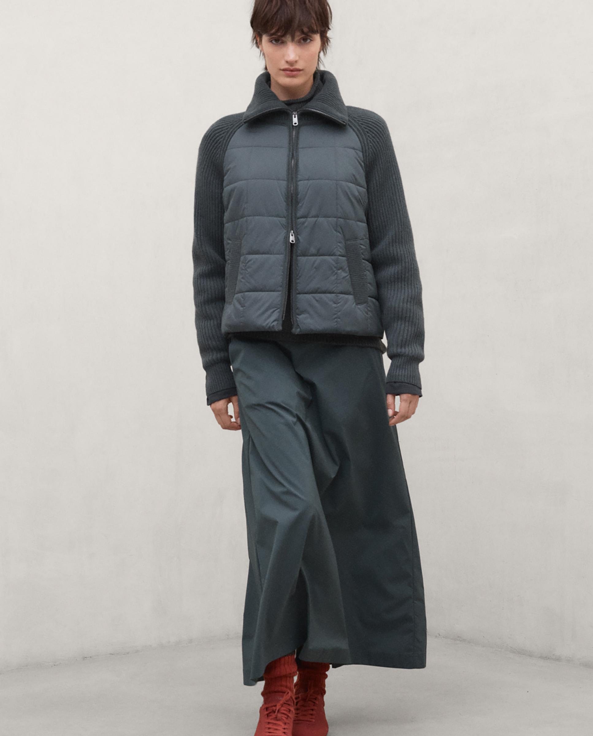 Chaqueta híbrida de mujer daniela con mangas acanaladas - Ecoalf - Azul grisáceo Azul grisáceo-1