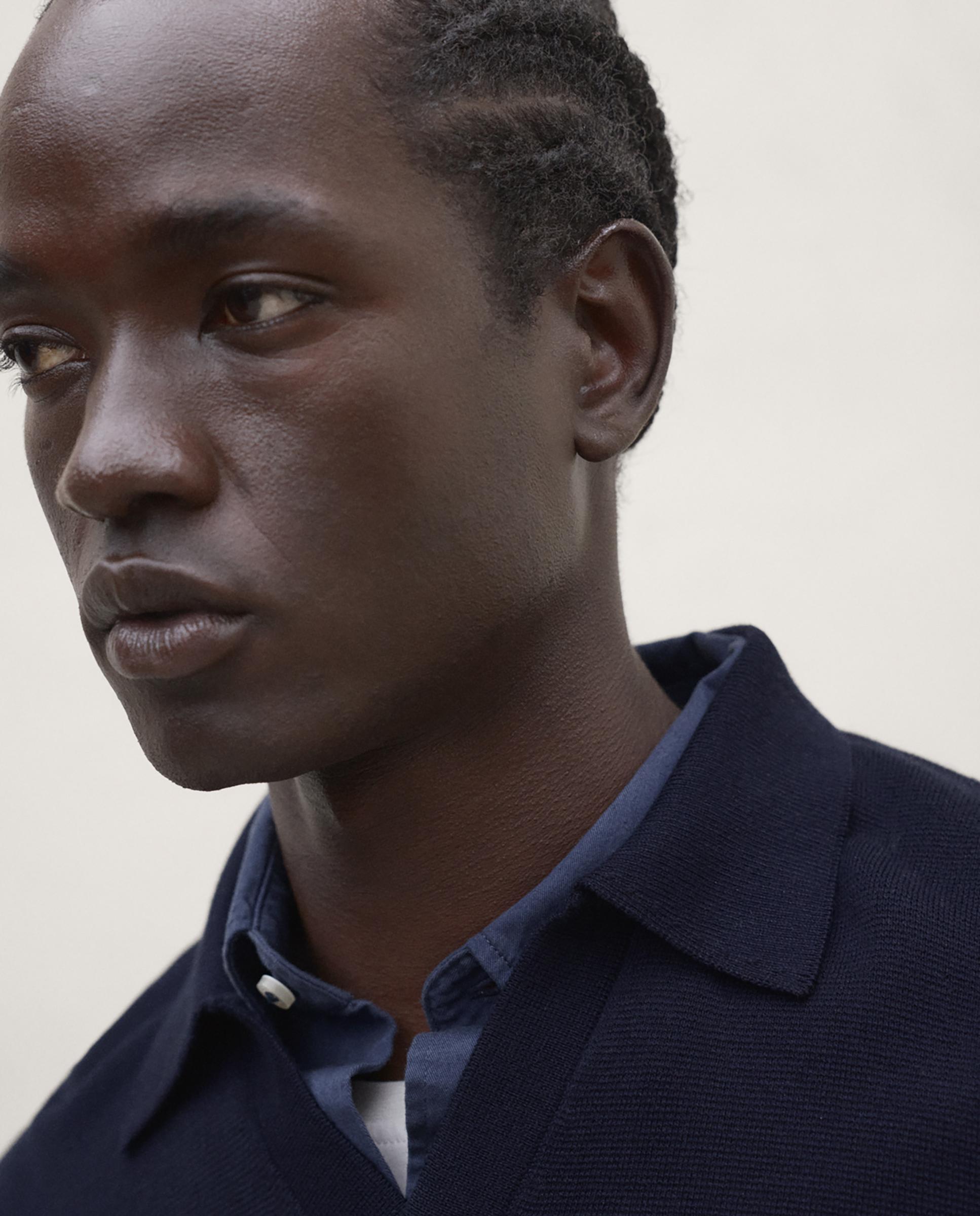 Jersey de hombre mopane con cuello de polo - Ecoalf - Azul marino Azul marino-3