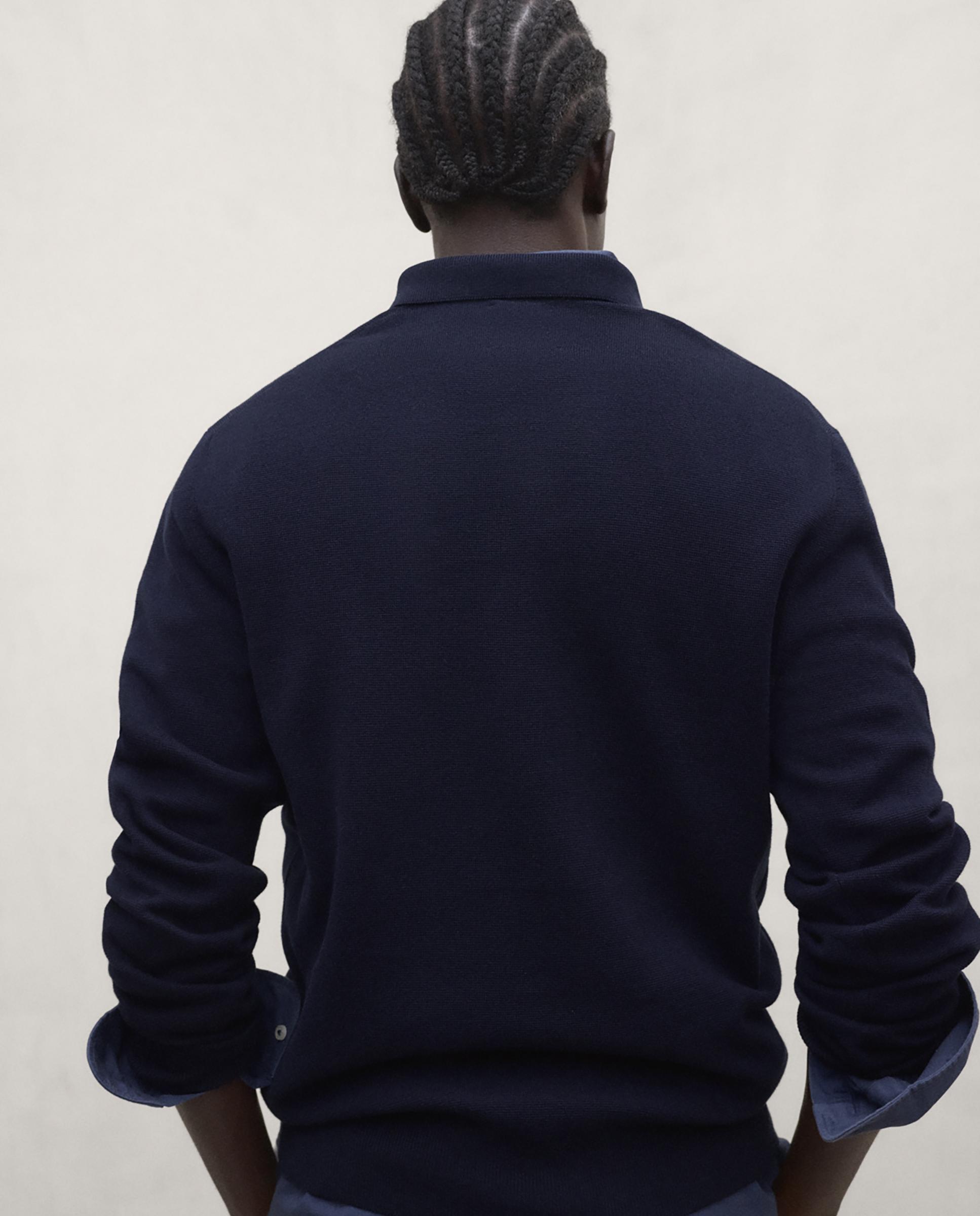 Jersey de hombre mopane con cuello de polo - Ecoalf - Azul marino Azul marino-4