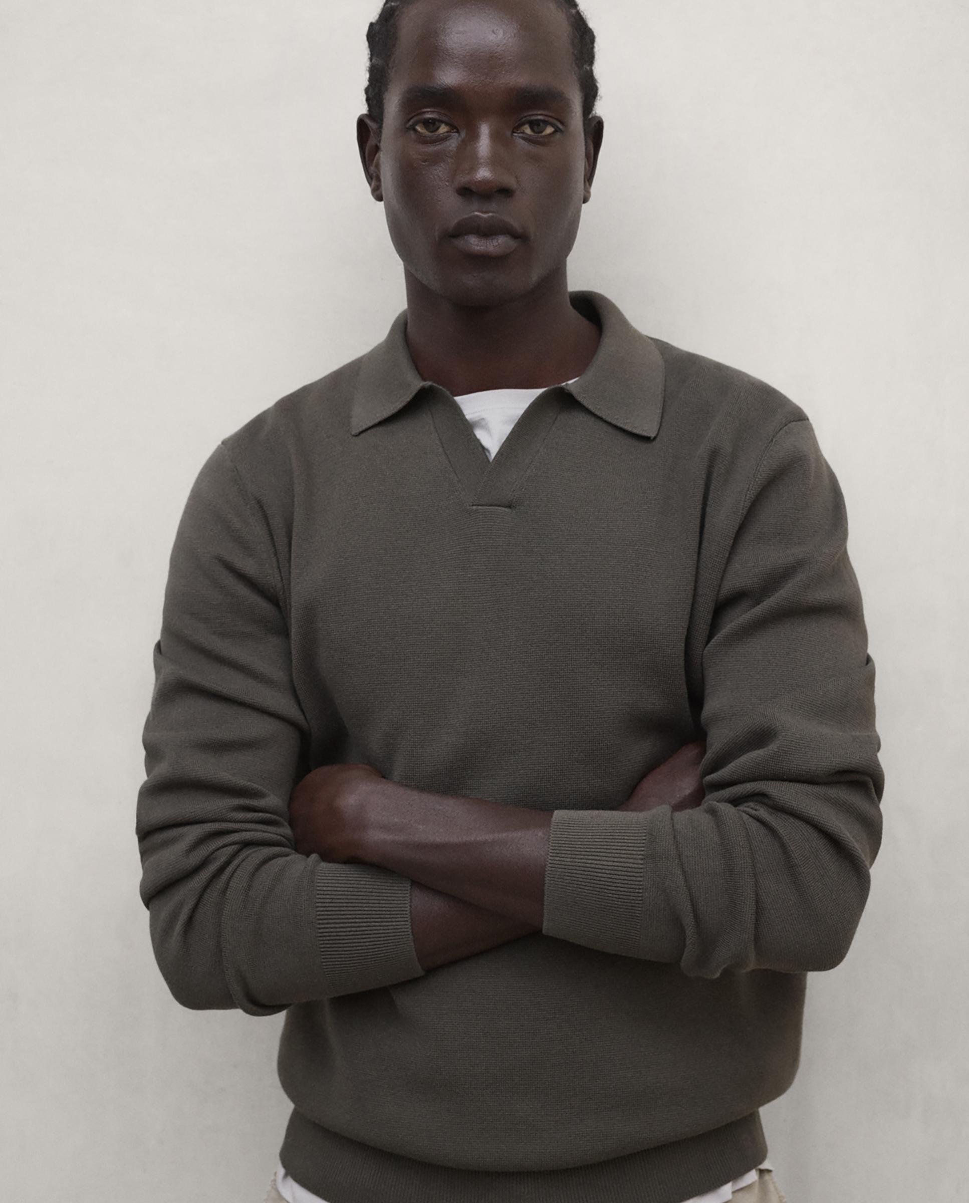 Jersey de hombre mopane con cuello de polo - Ecoalf - Verde Verde-1