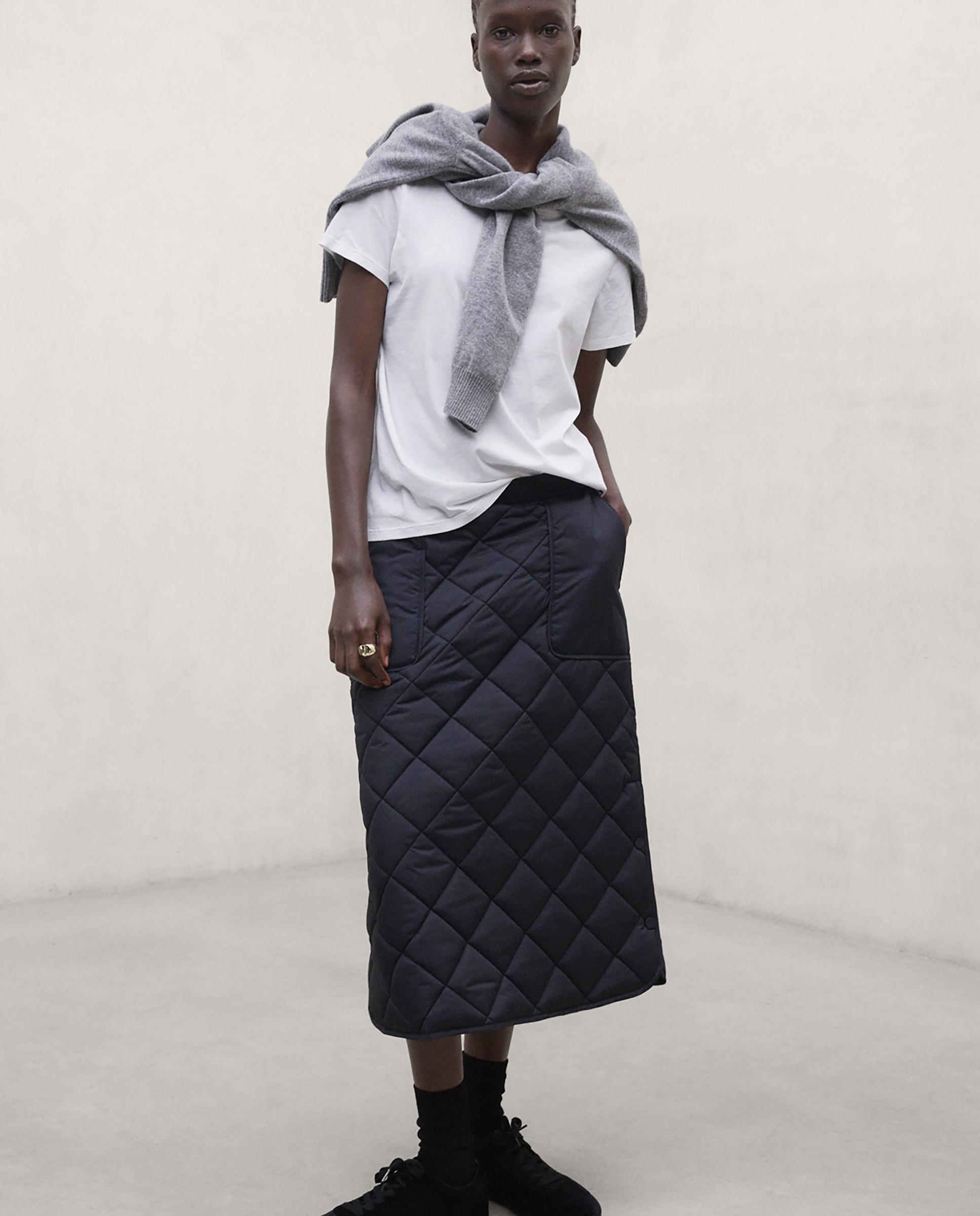 Imagen 0 de Falda midi acolchada con cintura elástica rhomb nubi Negro