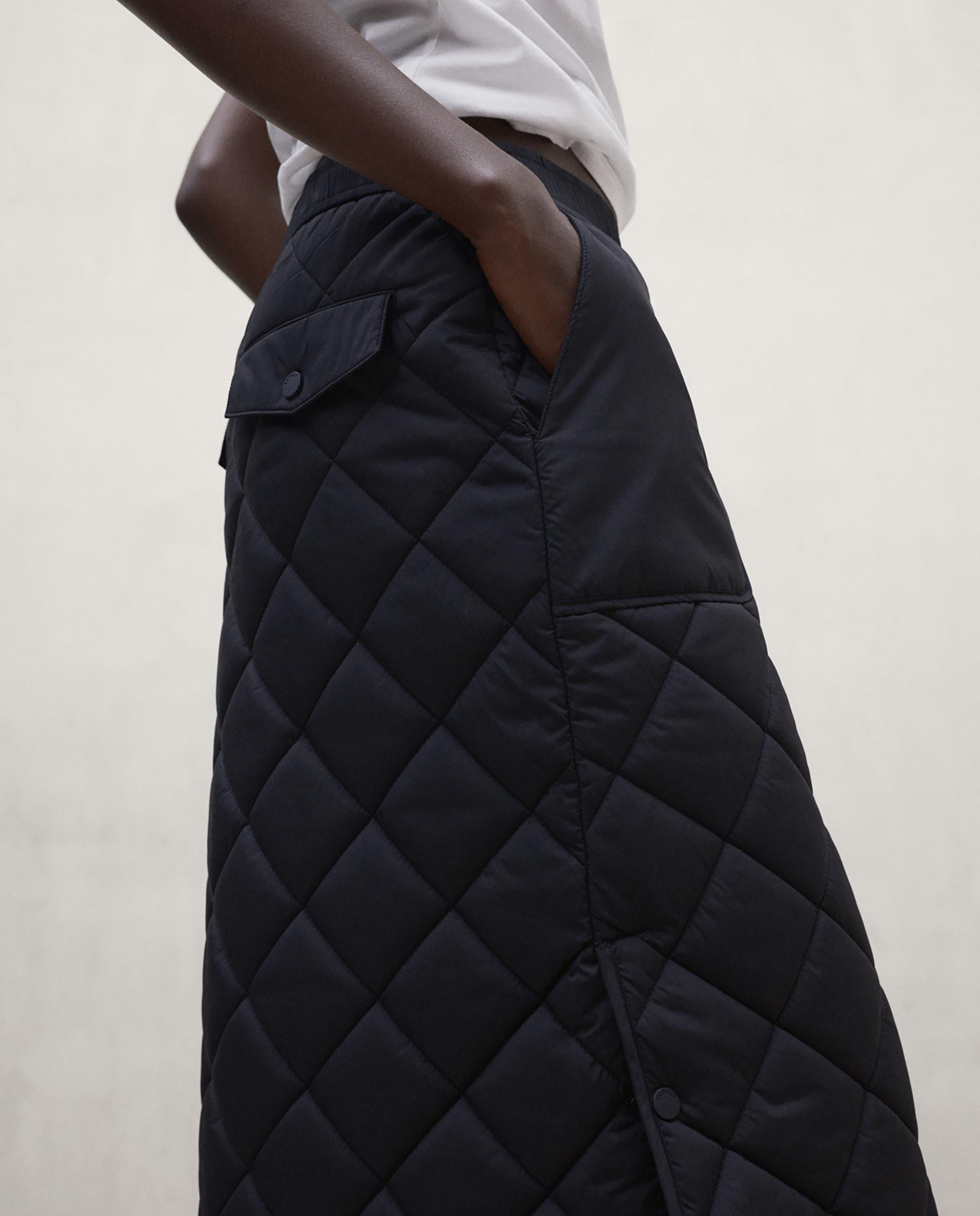 Falda midi acolchada con cintura elástica rhomb nubi - Ecoalf - Negro Negro-4
