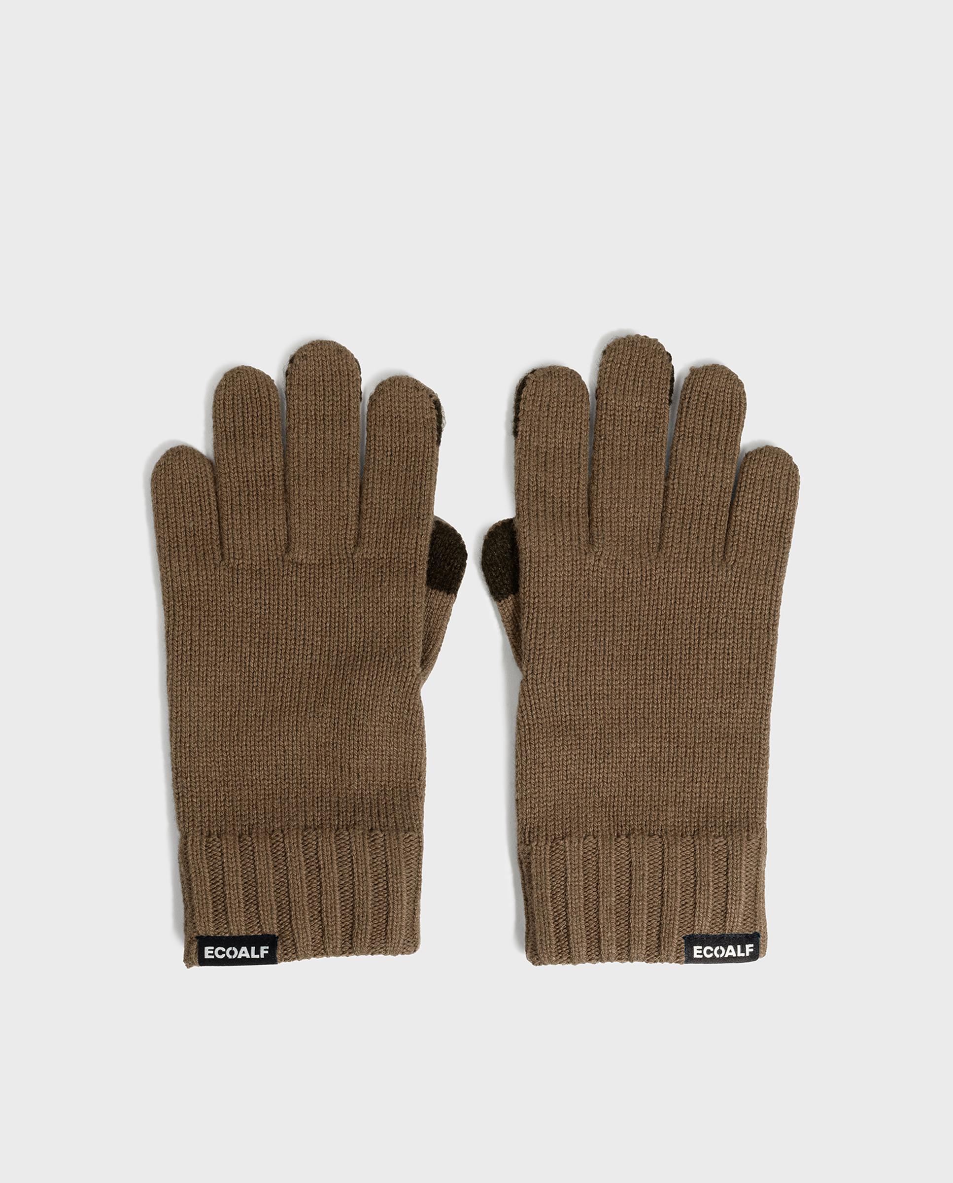Guantes táctiles wool de punto - Ecoalf - Marrón Marrón-1