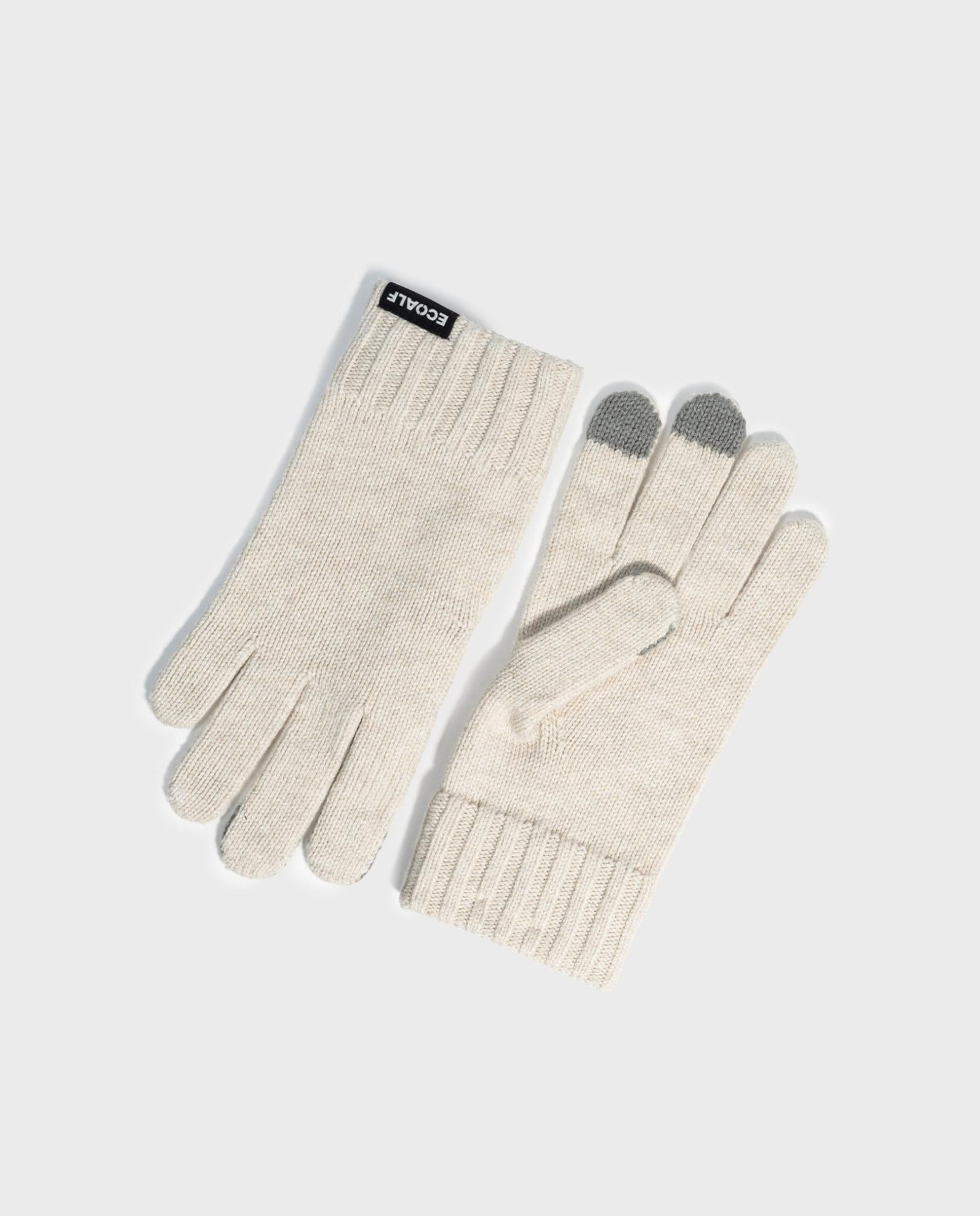Guantes táctiles wool de punto - Ecoalf - Beige Beige-3
