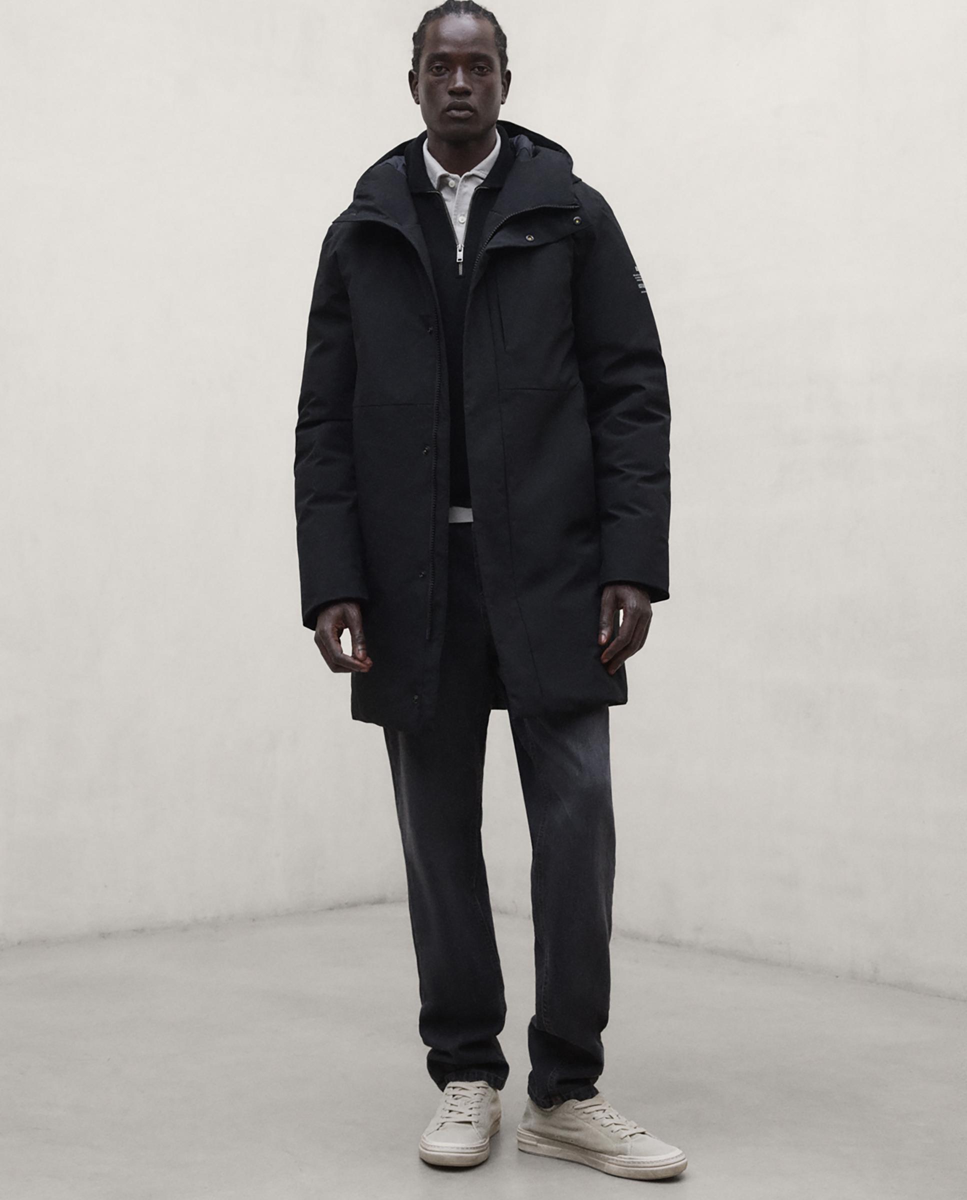 Parka de hombre nanjin con capucha ajustable - Ecoalf - Negro Negro-1