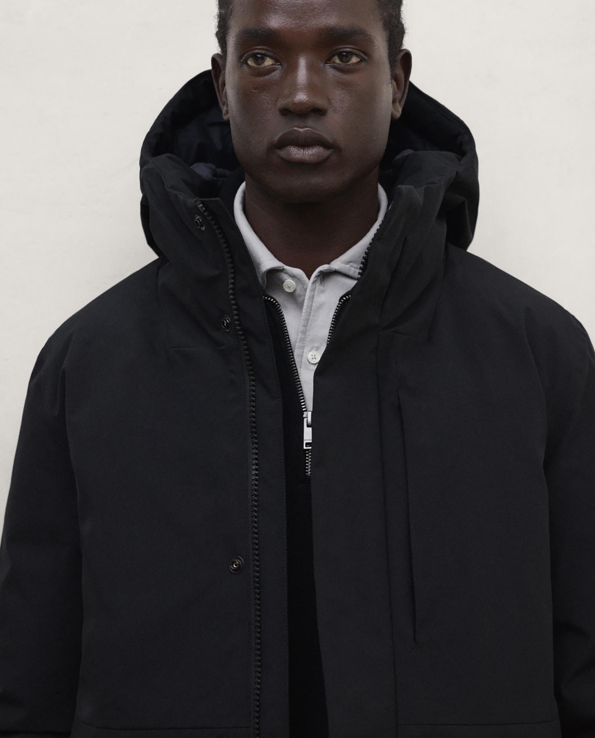 Parka de hombre nanjin con capucha ajustable - Ecoalf - Negro Negro-5