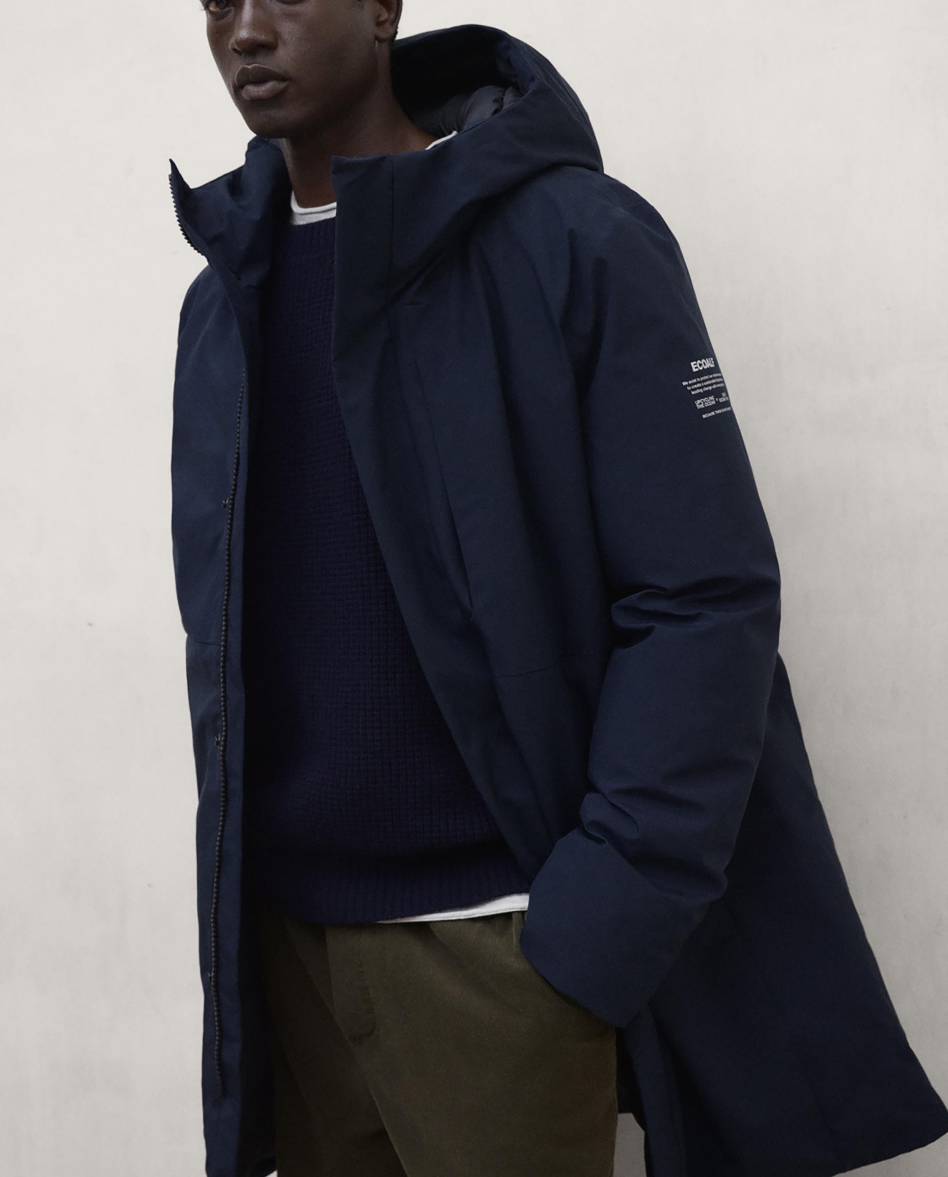 Parka de hombre nanjin con capucha ajustable - Ecoalf - Azul marino Azul marino-2