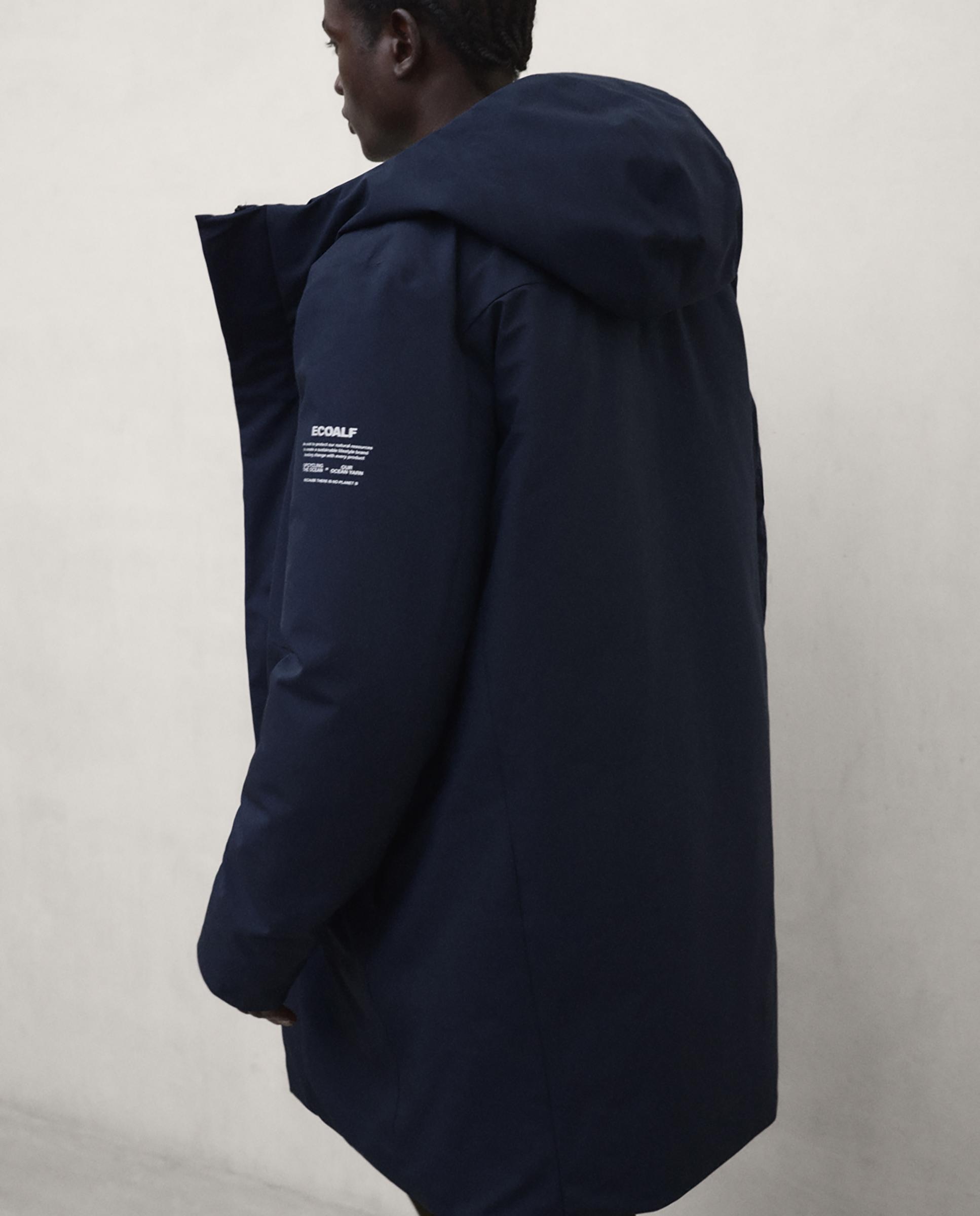 Parka de hombre nanjin con capucha ajustable - Ecoalf - Azul marino Azul marino-3